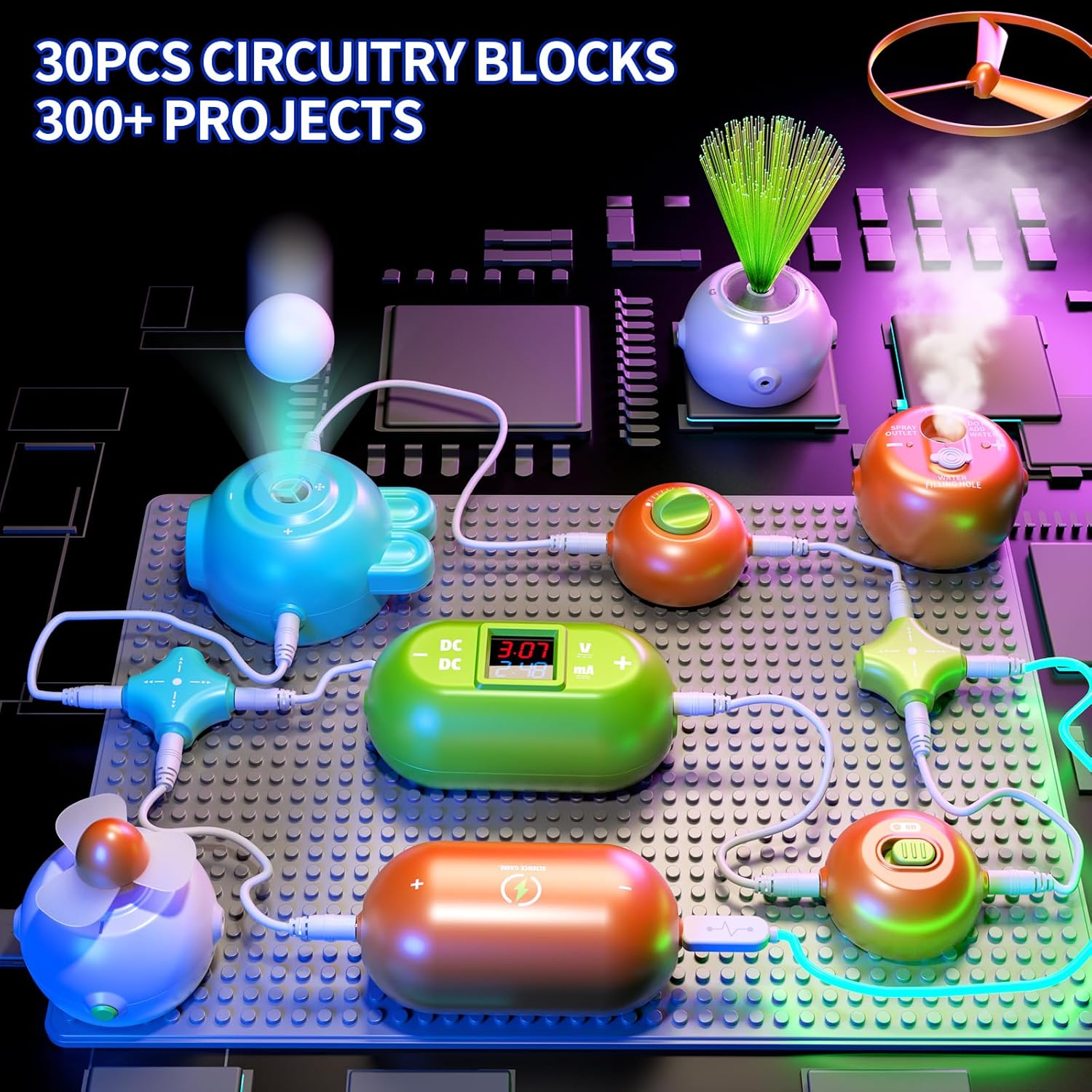 JUKUDAHU Electric Circuit Kits Toys for Kids Aged 6,7,8,9,10,11,12,13,14 - Physics Electronic Exploration Kit with 300+ Projects, Circuit Board, Science Experiment Game for Boys and Girls Aged 3-12 image number 5