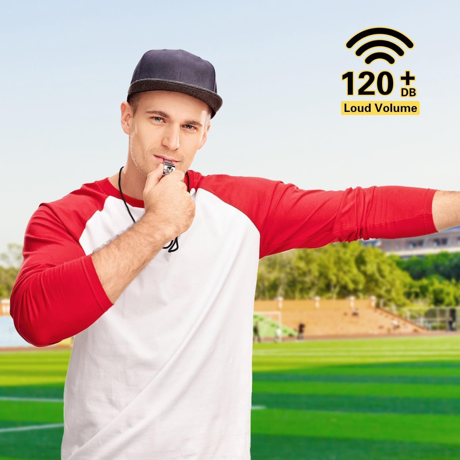 Whistle, 4Pack Stainless Steel Sports Whistles with Lanyard &ndash; Loud Crisp Sound for Coaches, Referees, Officials, Soccer, Football, Lifeguards