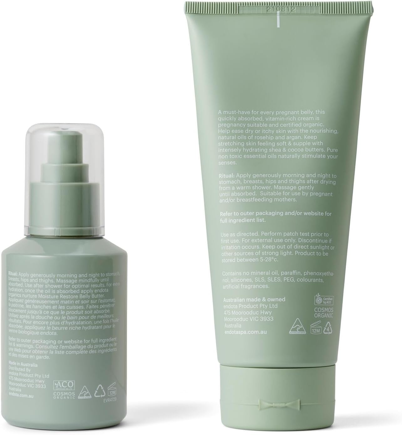 Endota Organics Nurture Belly Bliss Duo Pack, a Bundle of Two Favourites from Our Organics Nurture Range to Nourish and Protect Pregnant and Postpartum Bellies and Bodies. image number 2