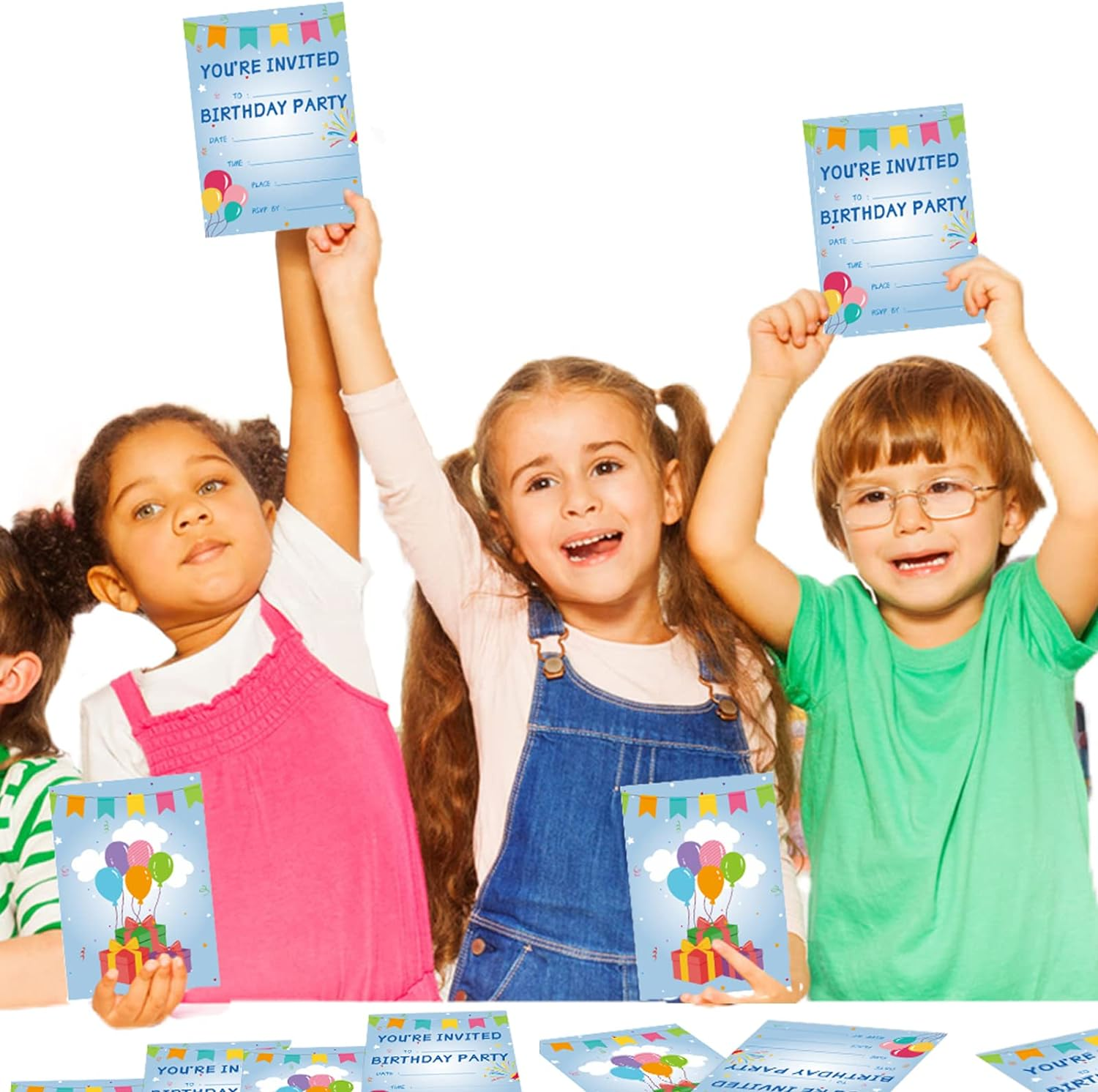 30 Pack Birthday Party Invitations Set Boys Girls Kids Invite Cards with Envelopes Printed Birthday Invitations Supplies with Sticker Labels Decorations for Surprise Party Baby Shower Boys Party image number 2