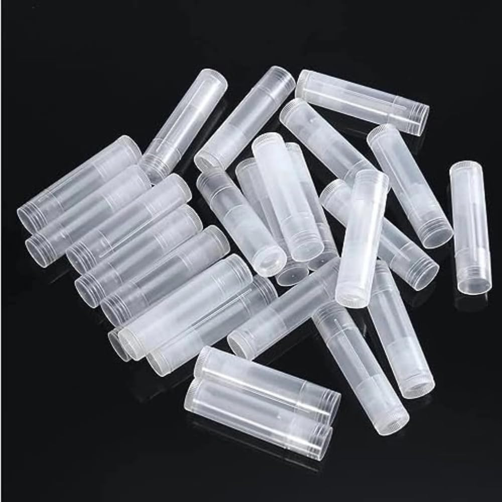 Poemtian Empty Lipstick Containers Clear Lip Balm Tubes 5G Plastic Transparent Empty Lipstick Container with Cap for Making Lipstick (30) image number 1