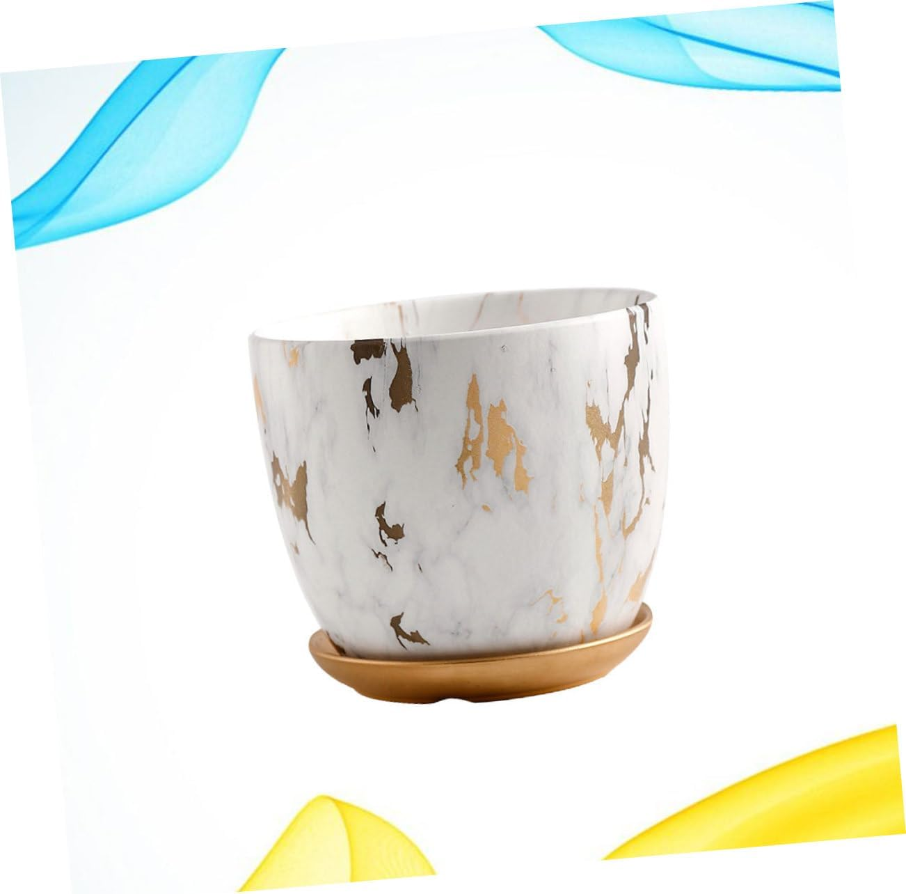 BESPORTBLE Marble Flowerpot Ceramic Planter for Home Office Storage Container for Bonsai Gardening Supply image number 6