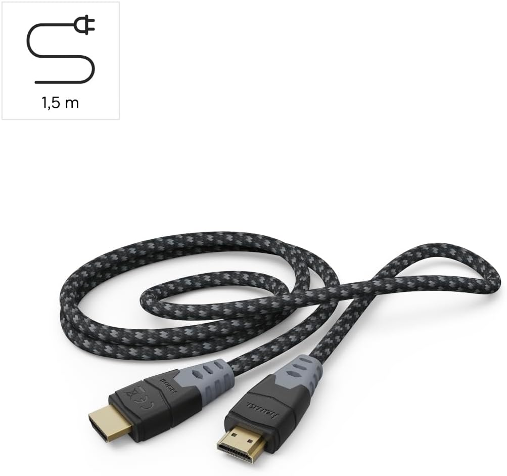 Hama German High Speed HDMI&trade; Cable, Plug-Plug, 8K, Ethernet, Fabric, Gold-Plated, 1.5 M image number 4