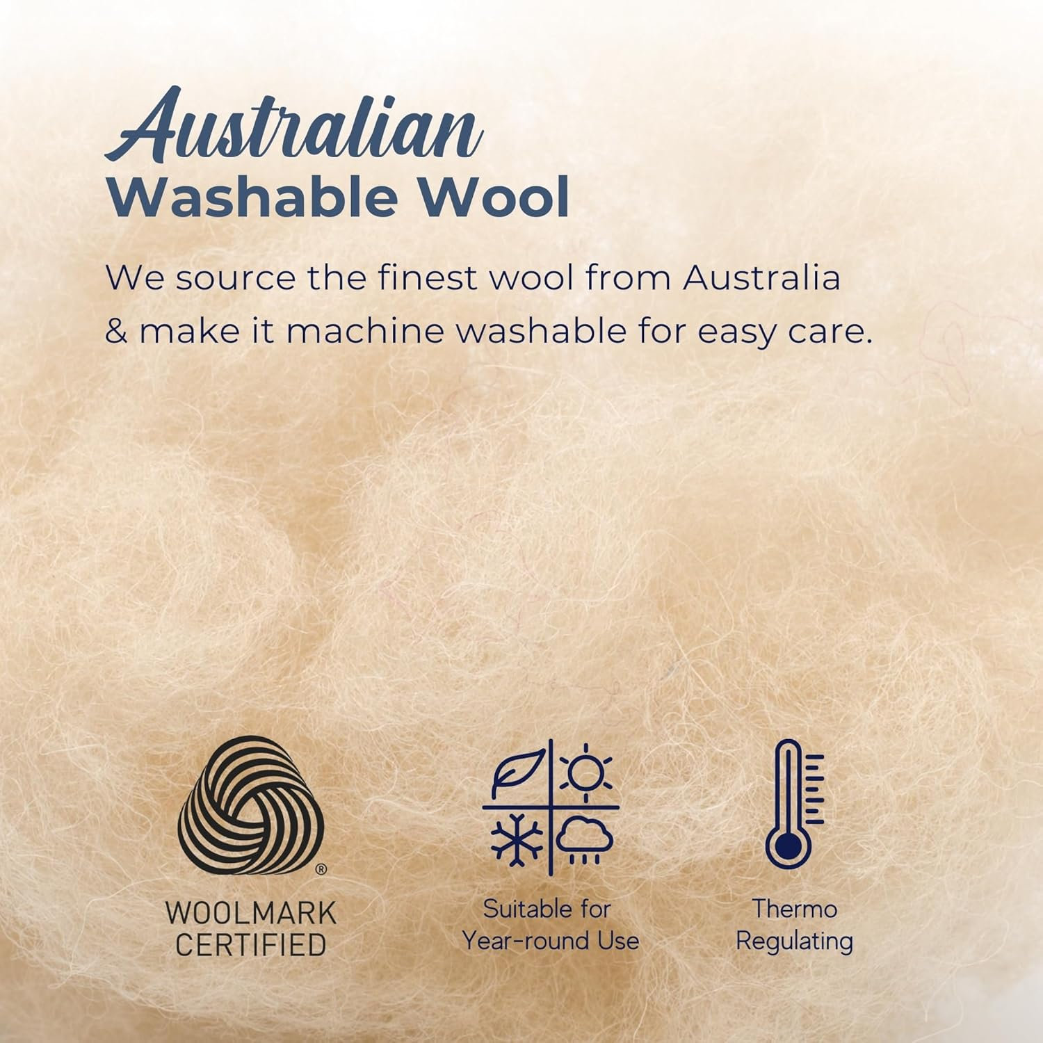 Dreamaker Lightweight Washable Australian Wool Quilt Breathable Cotton Cover 250GSM Natural Fill Temperature Regulating Summer Weight Duvet, Purafresh Treated for Anti-Bacterial Protection Super King image number 4