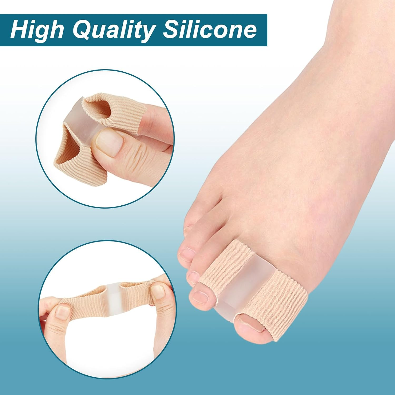 6 Pack Toe Separators, Bunion Corrector for Women Men, Hammer Big Toe Straightener for Overlapping Breathable and Bunion Pain Relief image number 3