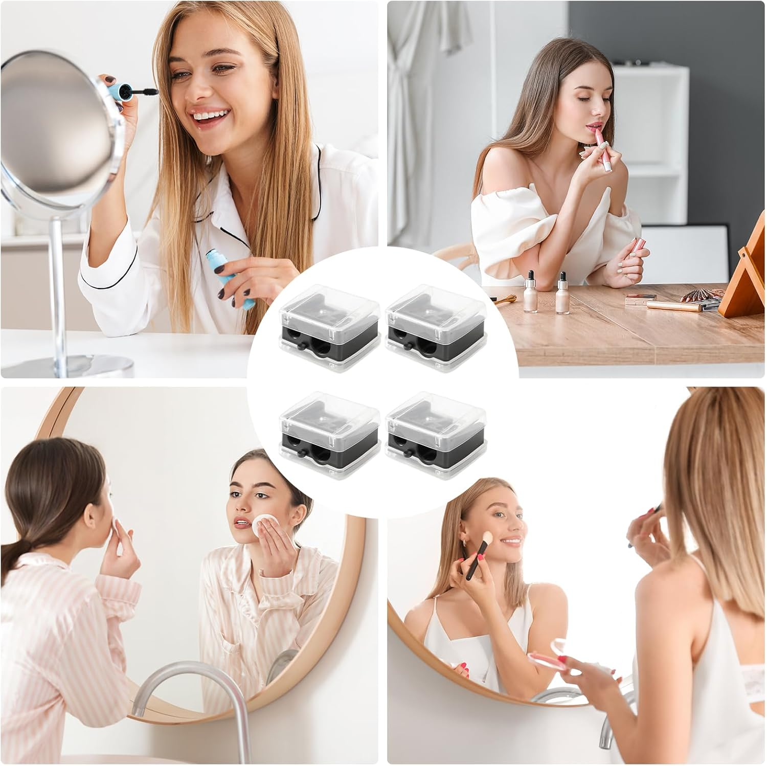 2 X Makeup Sharpener/Cosmetic Sharpener (Black 4) image number 6