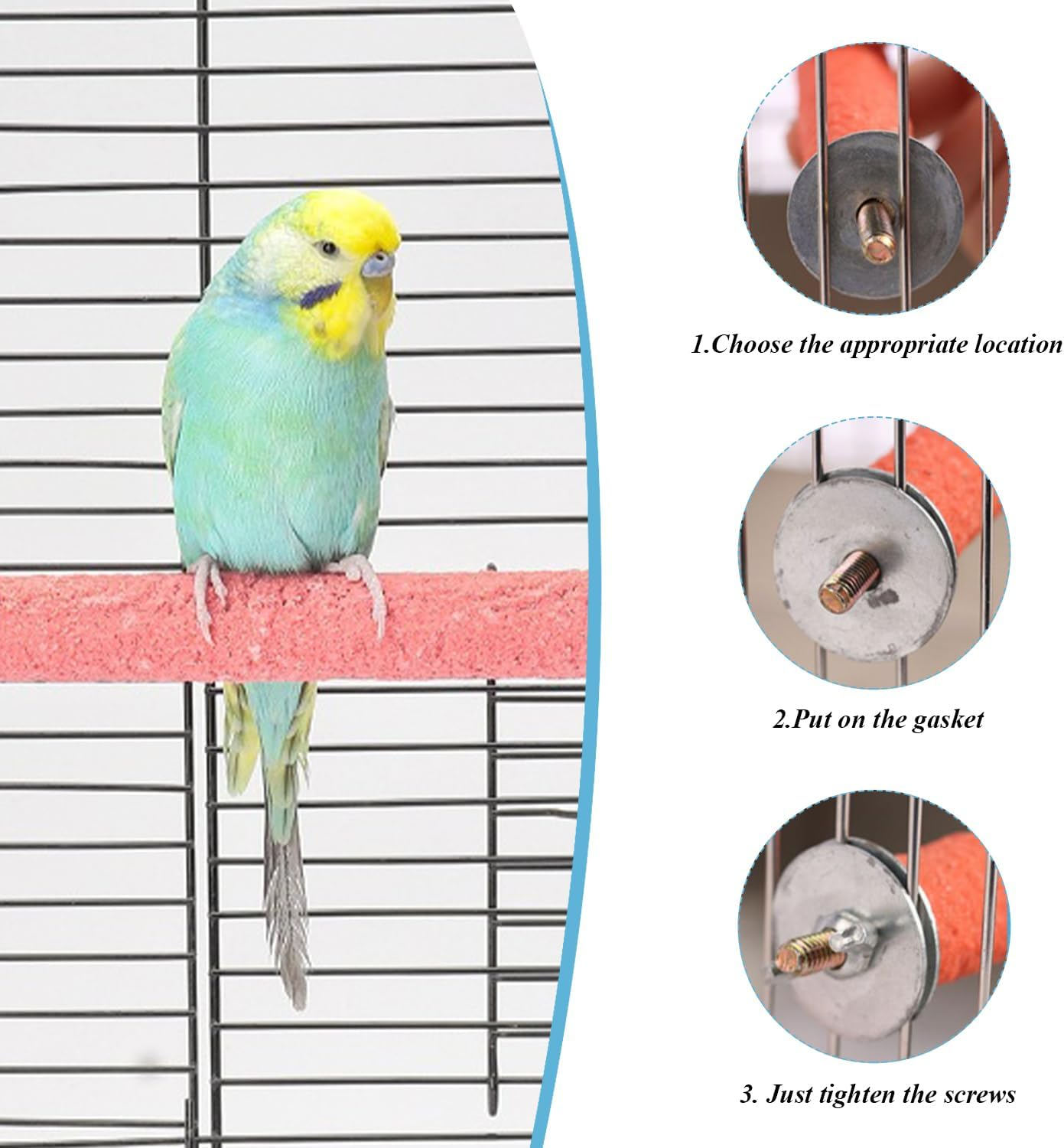 DUINIU Pack of 5 Parrot Claw Grinding Sticks, Bird Cage Claw Grinding Frame, Bird Claw Grinding Tools, Suitable for Budgies, Macaws and Green Parrots image number 5