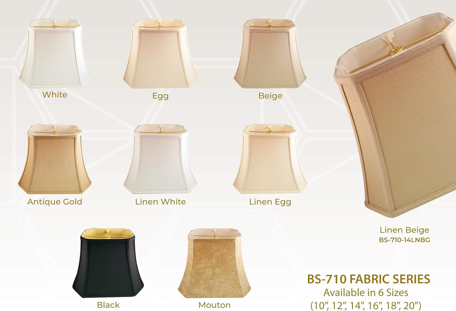 Royal Designs Rectangle Cut Corner Lamp Shade - Beige - (5 X 6.5) X (8 X 12) X 10 image number 6