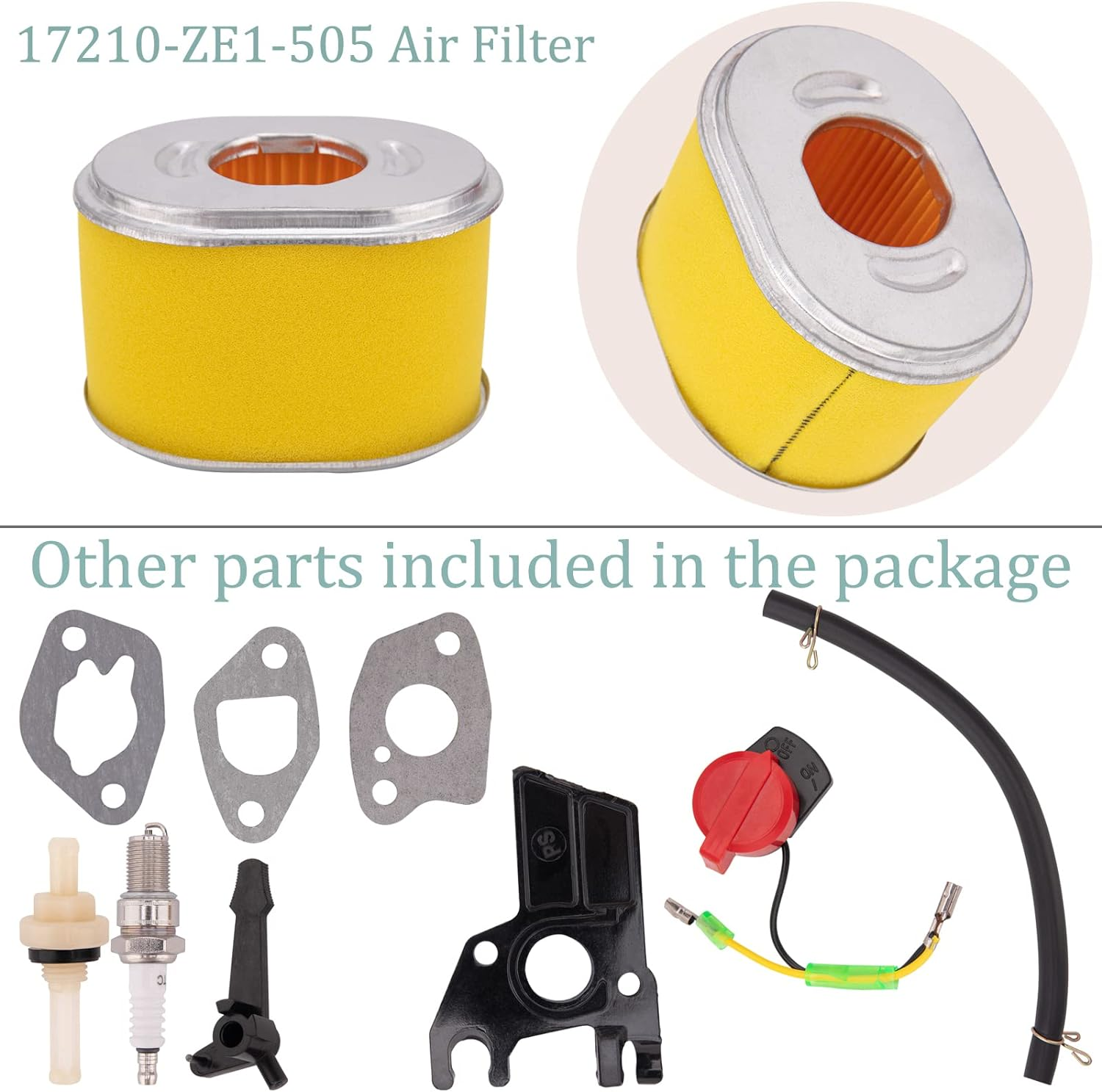 GX160 GX200 Carburetor Compatible with Honda GX120 GX140 GX 160 GX168 GX200 5HP 5.5HP 6.5HP Engine, GX160 Carburetor + Recoil Starter + Ignition Coil + Air Filter Tune up Kit image number 6
