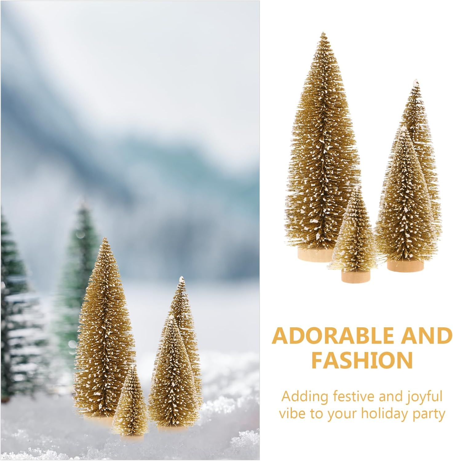 12Pcs Xmas Tree Pendants Desktop Christmas Decorative Flocking Adornment Craft Supplies for Christmas Tree Flowers Decorations image number 3