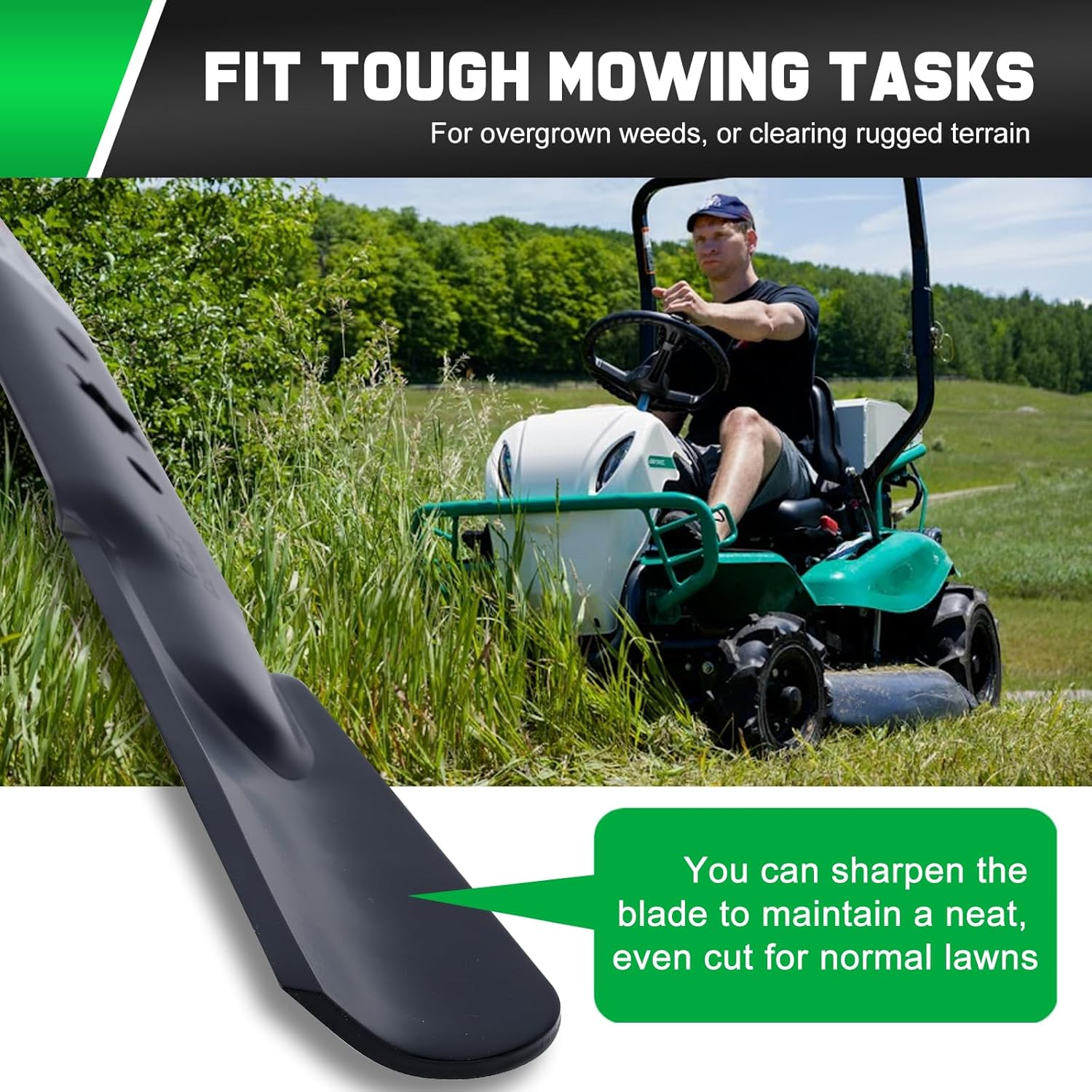 Grasscool 942-04308 Mower Blades for Troy Bilt Pony Bronco Mustang Zero Turn Cub Cade XT1 RZT42 42'' Deck Mower Replace for 942-04308A 742-04312 942-04312 Hi Lift image number 3