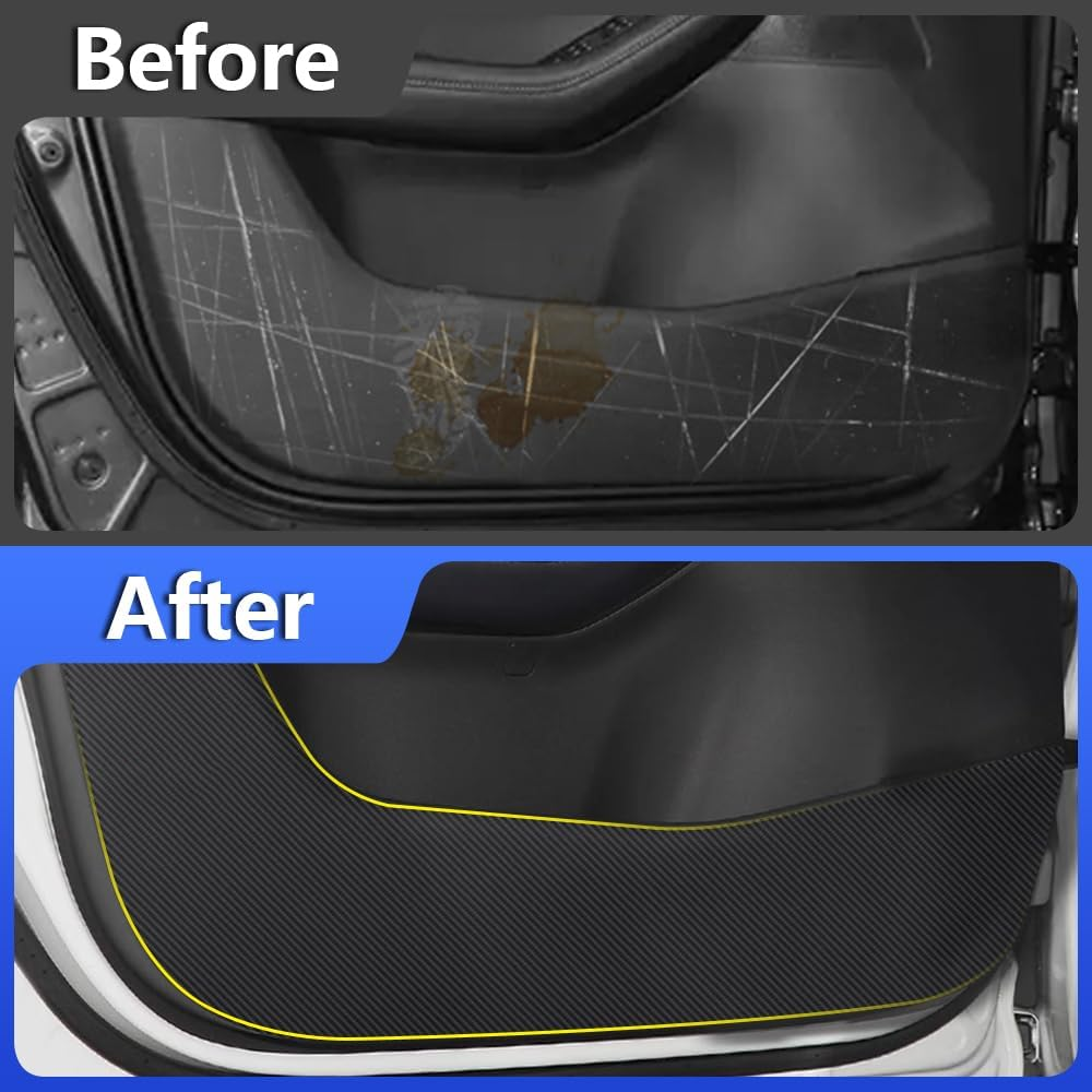 LUNQIN Car Door anti Kick Pad for Mazda CX-30 CX30 2020 2021 2022 2023 2024 Accessories Carbon Fiber Style Leather Sticker Door Sill Protector Cover Edge Guard Side Mat Interior Decoration Dirty image number 1