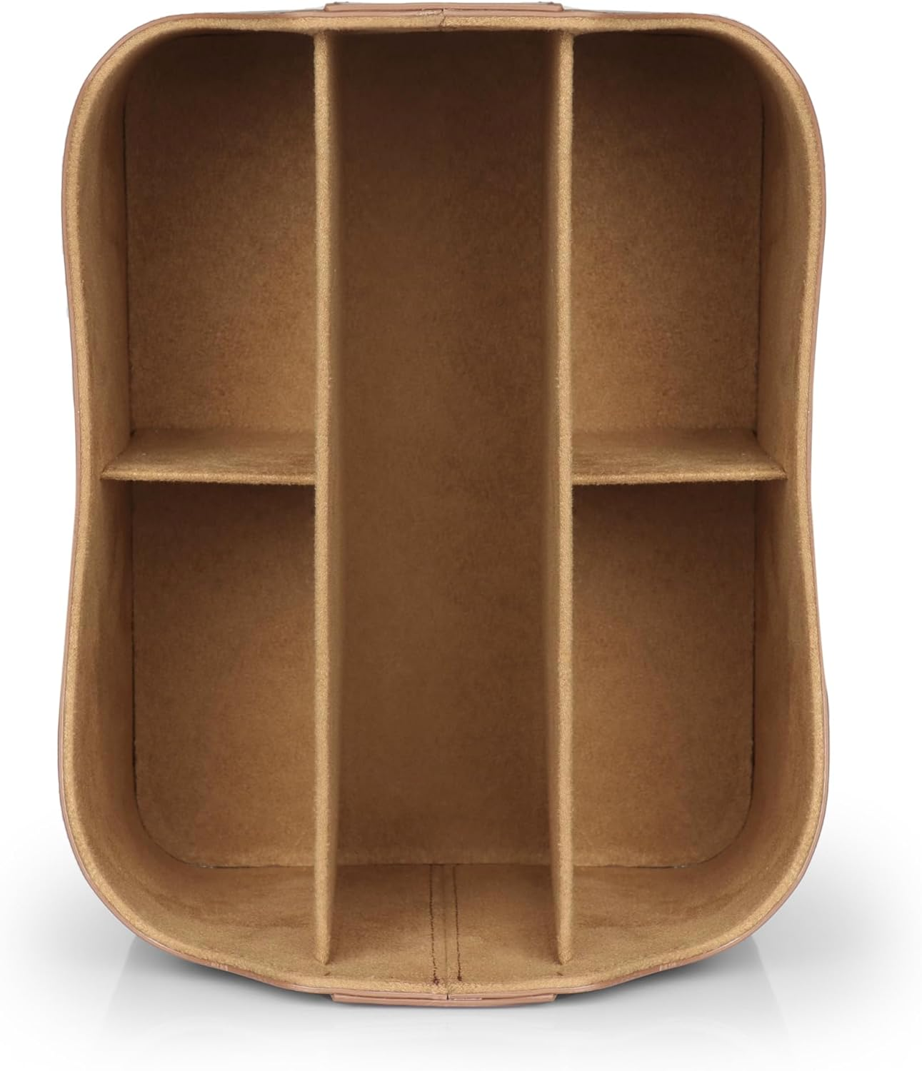 Londo Leather Remote Control Organizer and Caddy with Tablet Slot - L.Brown image number 3