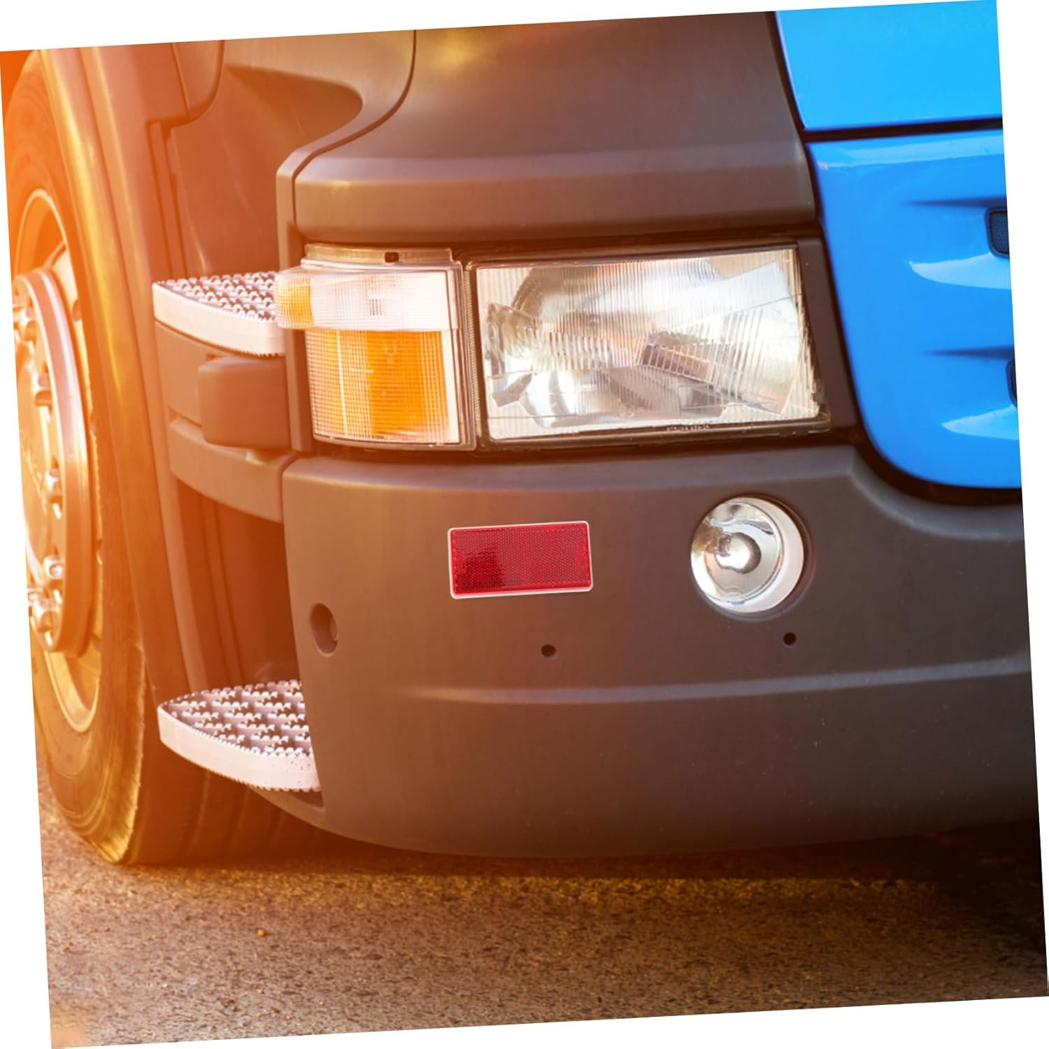 Trailer Adhesive Reflectors Rectangle Reflective Warning Stickers Red Self Adhesive Vehicle Reflective Tape for Truck and Car Safety Exterior Accessories image number 4