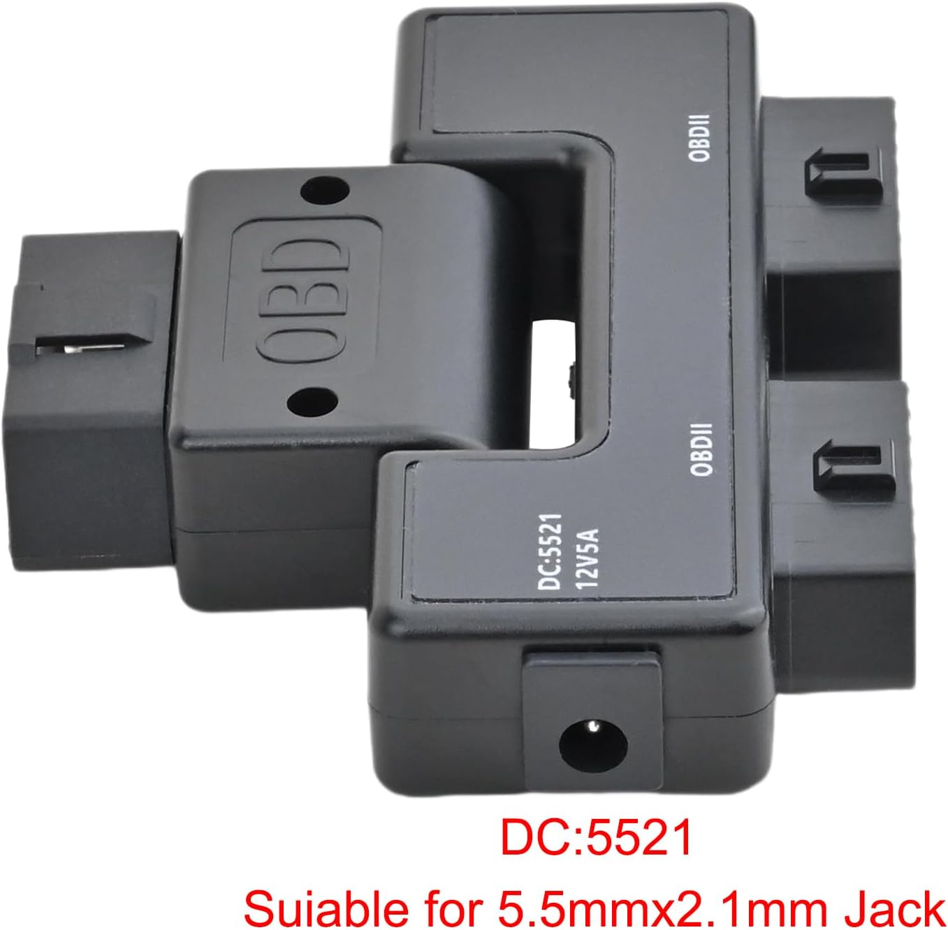 Ikkegol Pocket OBD2 OBDII Full 16 Pin Male to 2 Female Splitter Converter Adapter 1 to 3 OBD Cable Extension for Diagnostic Tool Extender with DC5521 Port Interface Power Supply for All Car Vehicles image number 4