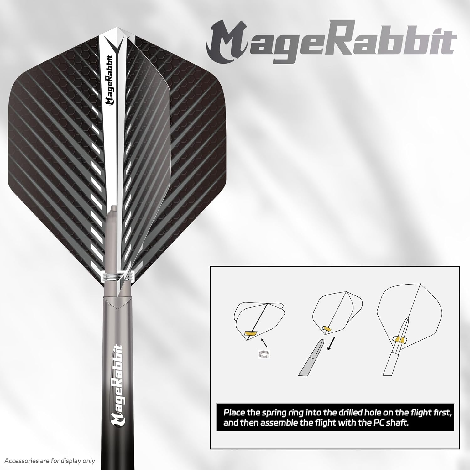 Magerabbit Dart Flights and Shafts Accessories Kit, Including 36 Flights +45 Dart Shafts+Sharpener+Remover Tool +50Metal Rings+Flights Protectors, for Soft and Steel Darts image number 1