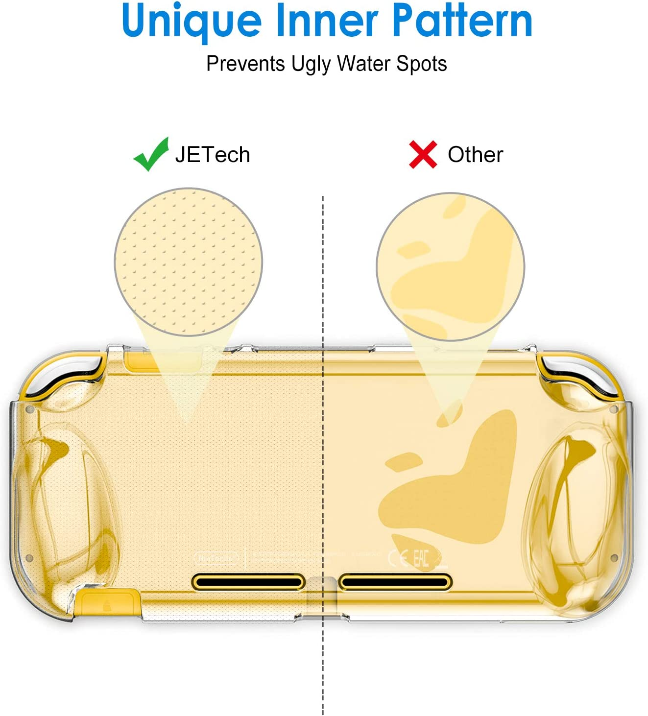 Jetech Protective Case for Nintendo Switch Lite 2019, Grip Cover with Shock-Absorption and Anti-Scratch Design (HD Clear) image number 6