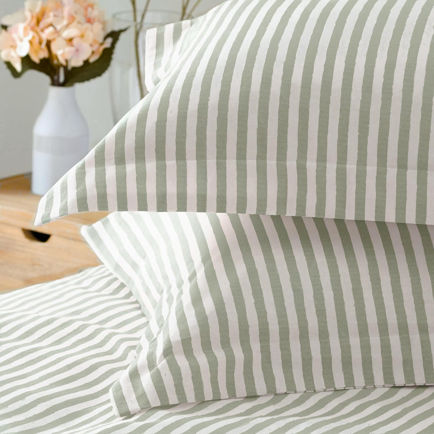 The Linen Yard Hebden Cotton Stripe Duvet Cover Set image number 3