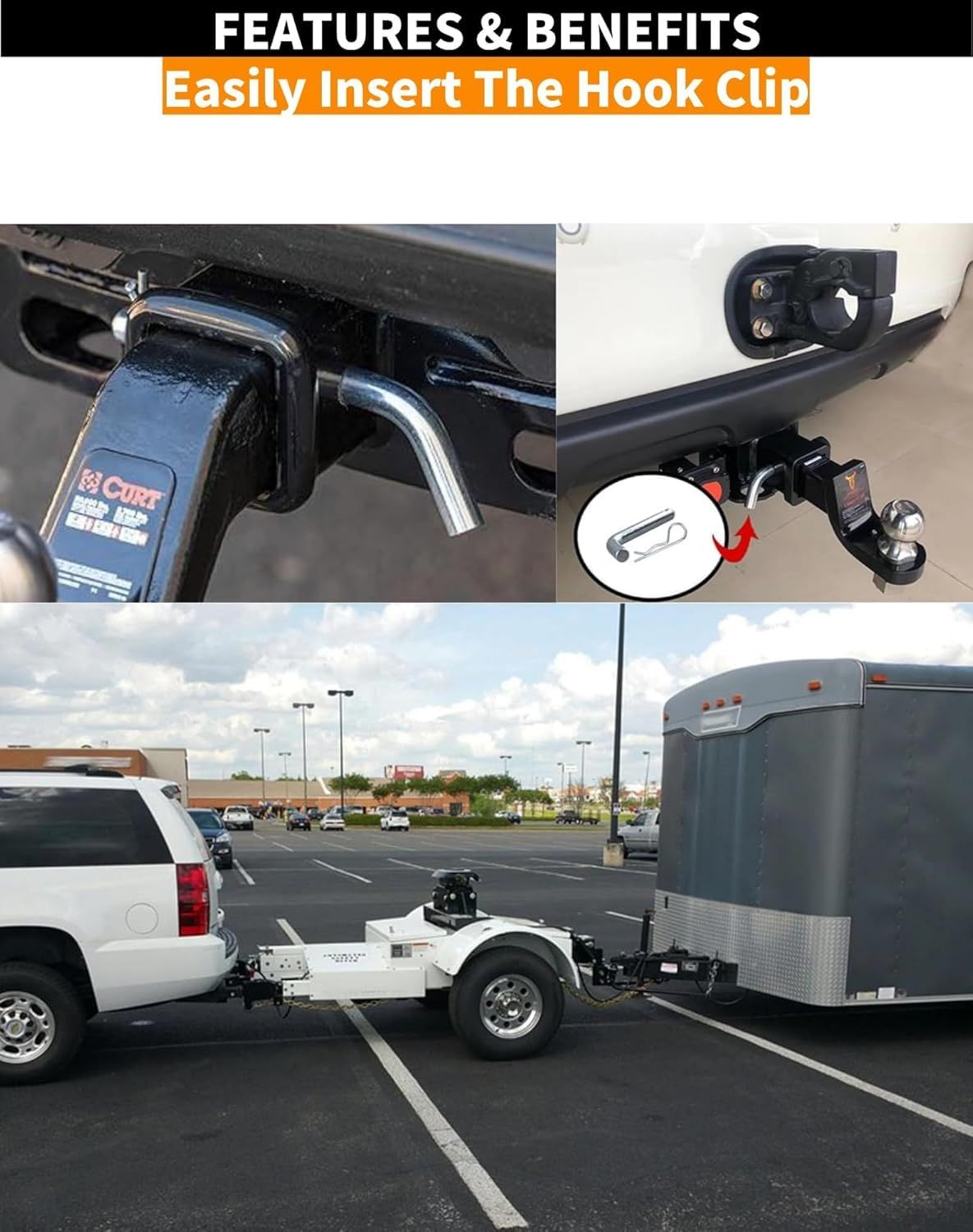 21580 Trailer Hitch Pin & R Clip,5/8 Inch/16Mm Diameter,Tow BAR Trailer Ball Mount Receiver,Fits 2"&2-1/2" Receiver