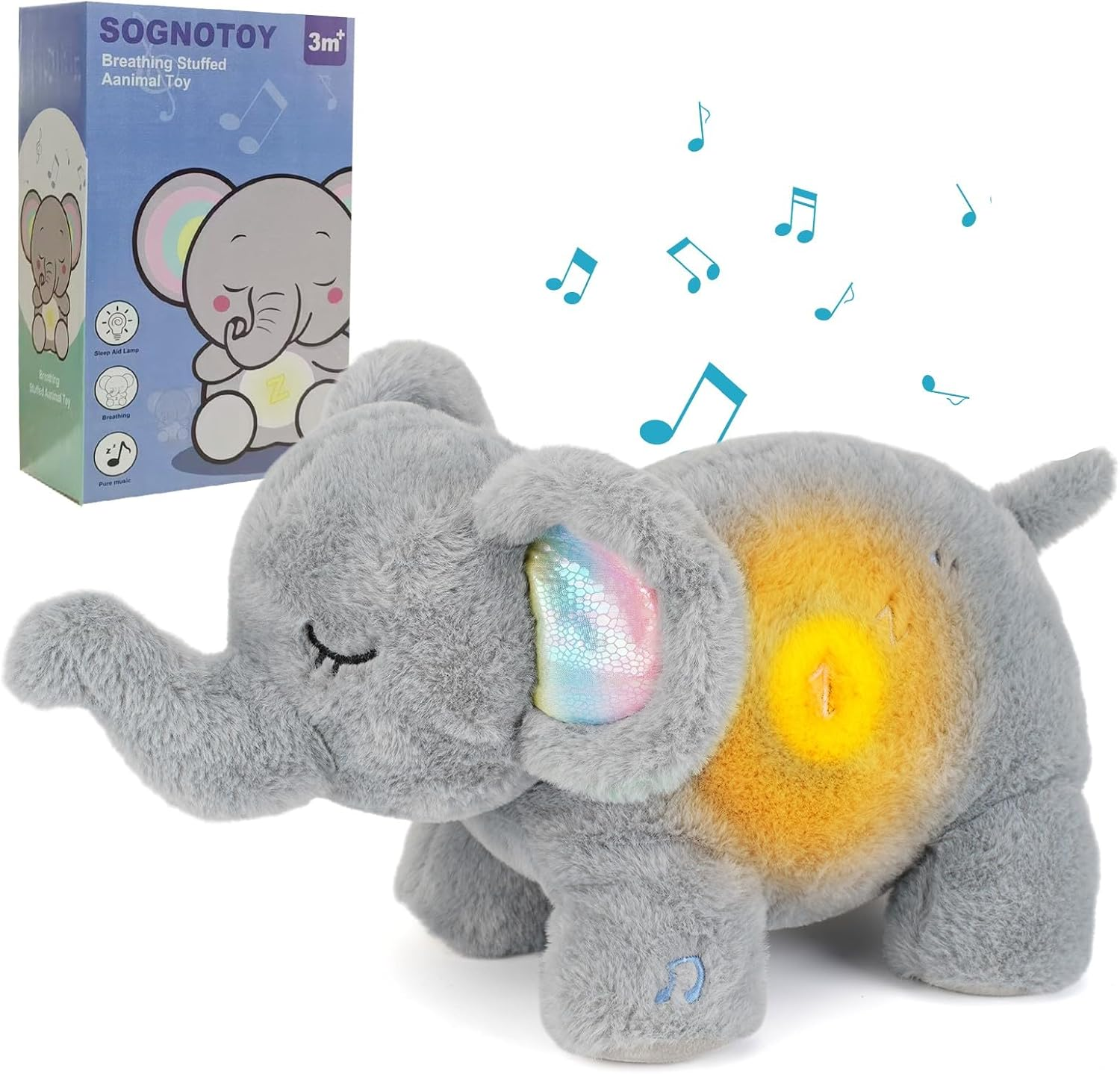 Baby Toy Soothe Portable Plush Sound Machine with Music Lights & Breathing Motion image number 5