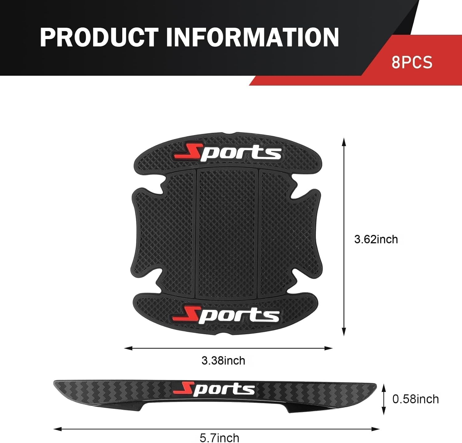 4PCS Car Door Protector, Sports Car Door Handle Scratch Protector, Door Handle Bowl Sticker, Doors Handle Protection Accessories, Universal for Most Car, SUV, Truck image number 5