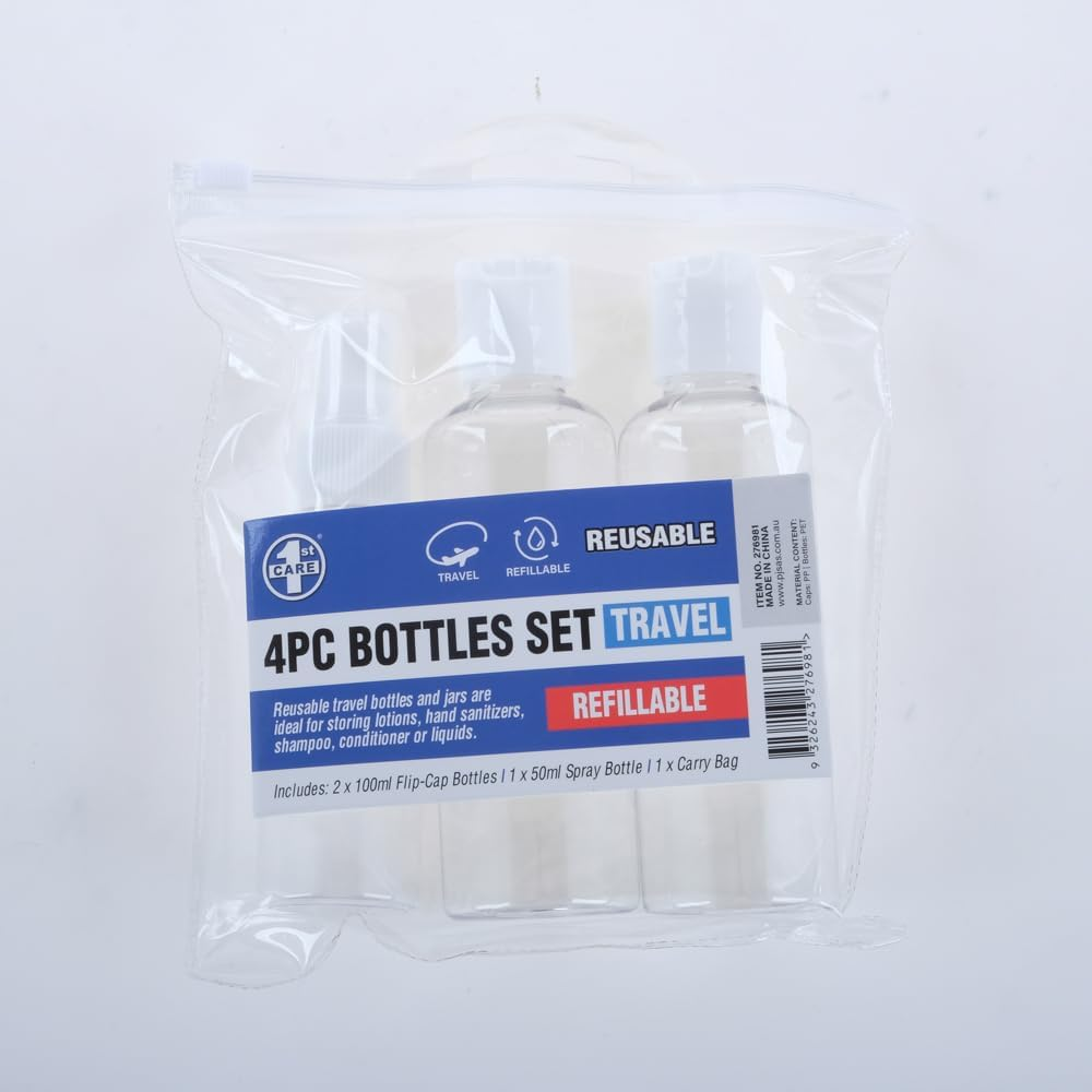 1St Care Refillable Toiletry Travel Bottle (3 Pieces Set) image number 5