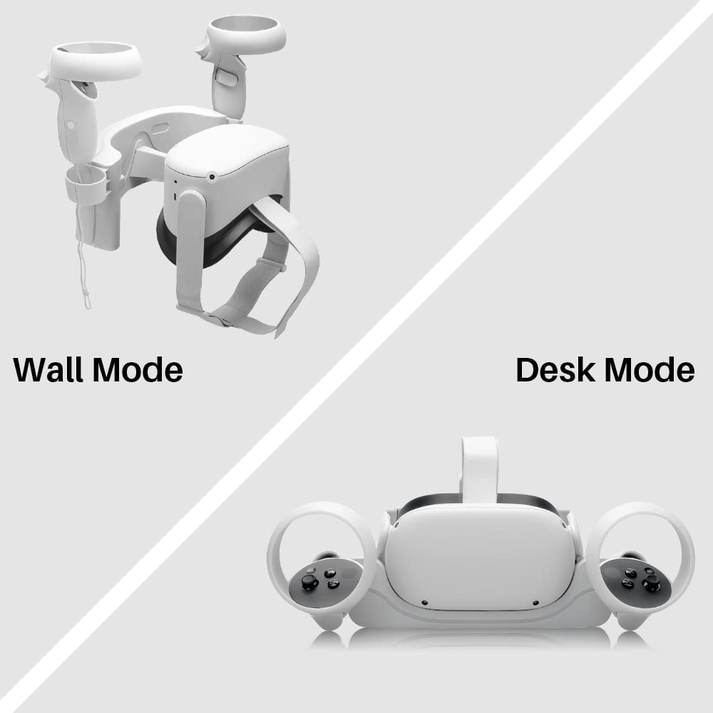 Iesooy Charging Dock for Quest 2,VR Wall Mount Charging Station Stand Set,High Speed,Fast Charging Station Display Holder and Controller Compatible with Q2 image number 5