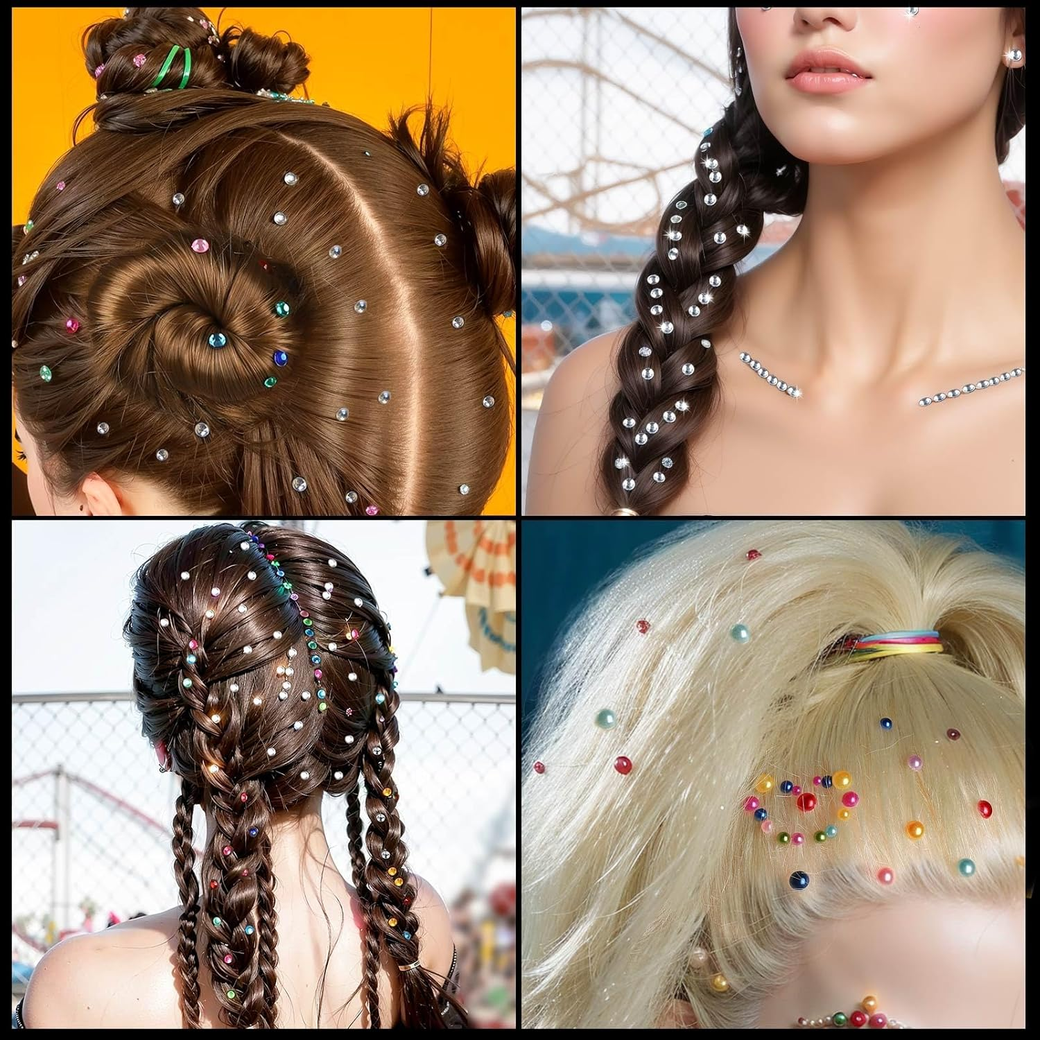 Custelen Self-Adhesive Face Gems and Pearls for Makeup - Festival Jewels, Multifunctional Rhinestone Stickers for Face, Eyes, Nails, Hair, Body, and Crafts image number 1