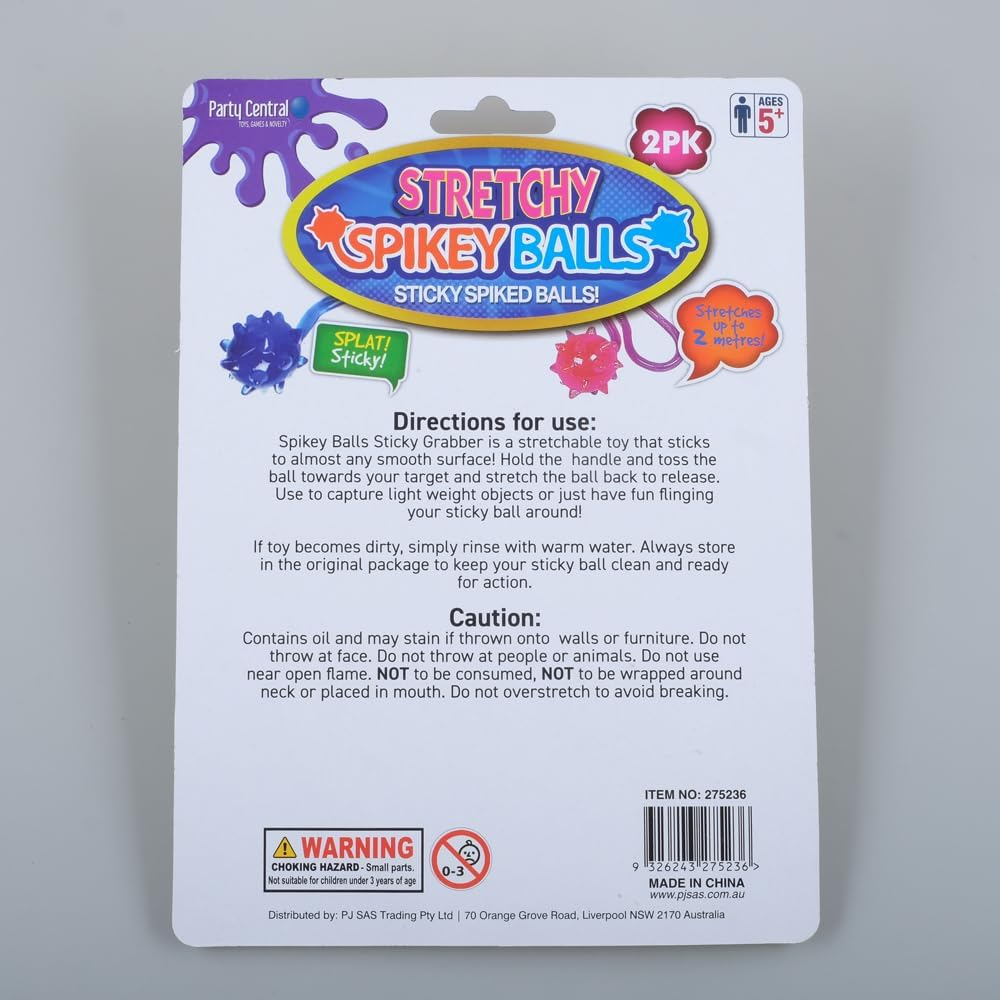 Party Central Sticky Stretchy Spikey Snapper Slapper Ball (Pack of 2) image number 6