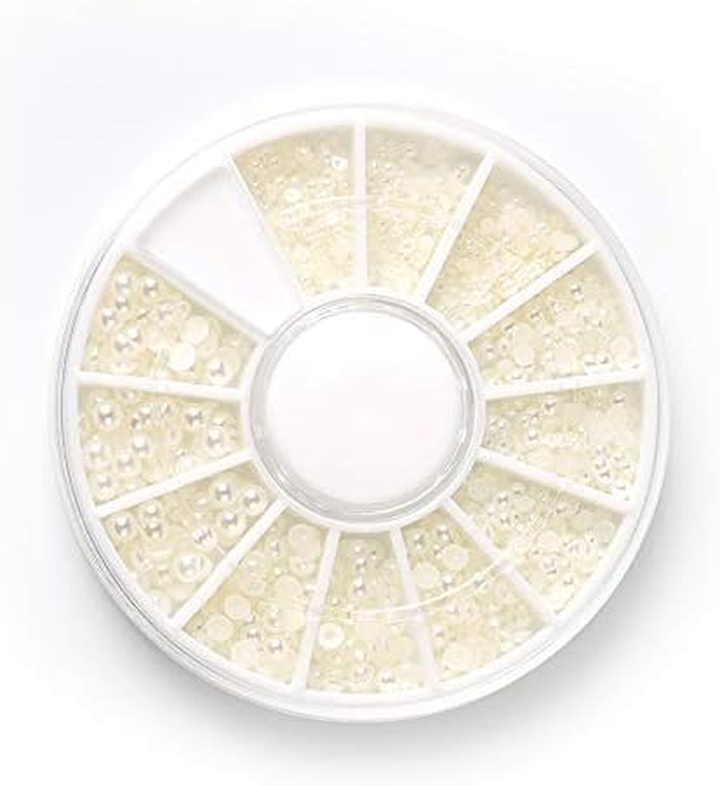 1 Set White Pearl Nail Art Various Sizes Nails Rhinestone Beads Nail Decoration Zhengpingpai image number 4