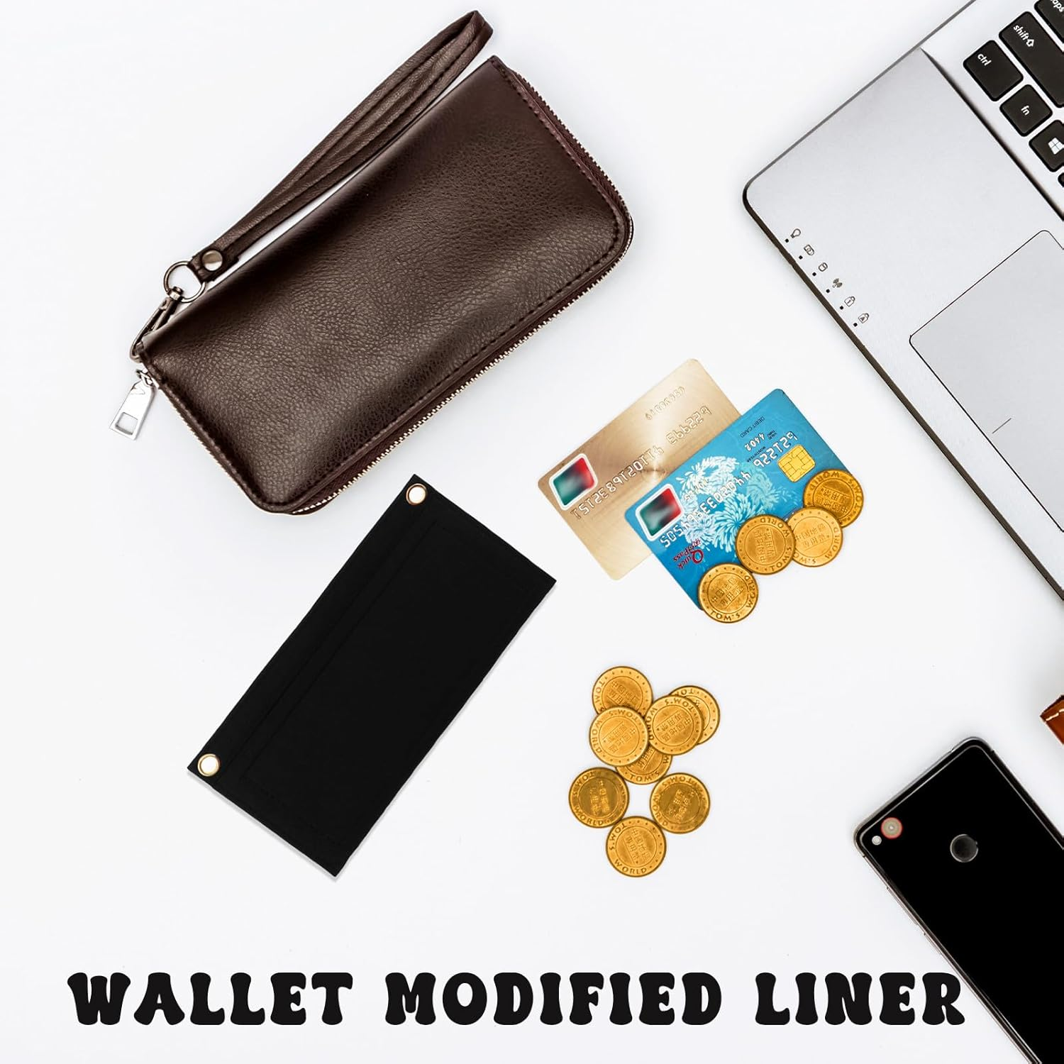 FRCOLOR 5Pcs Felt Wallet Organizer Insert Compartments Removable Purse Divider Liner for Clutches Tote Bags Travel Wallet Pouch Organizer image number 1