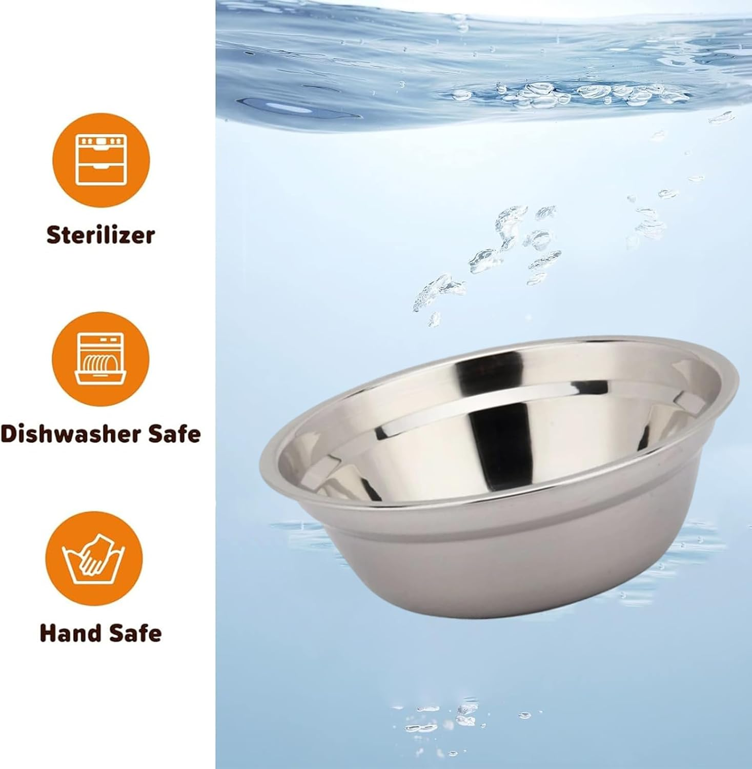 Esenlong Pet Feeding Bowl, Elevated Cat Feeding Bowl, Non-Slip Stainless Steel Feeding Bowl with Bamboo Wood Stand for Cats and Dogs (Single Bowl) image number 5