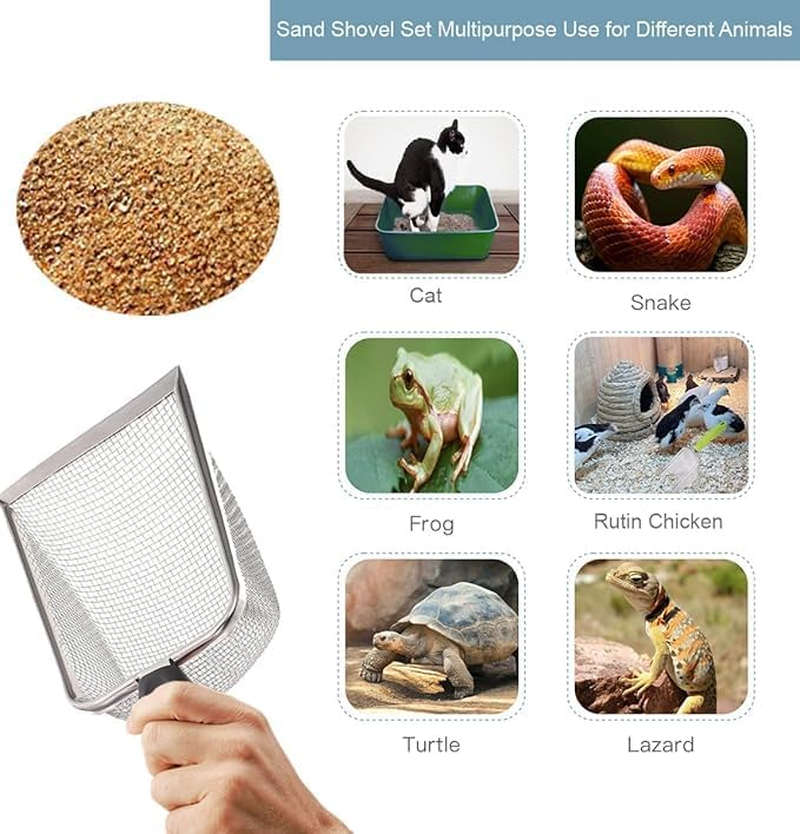 Stainless Steel Reptile Sand Substrate Scoop, 1Pc, Pink, 26.5X9.8Cm/10.43X3.86Inch, Cat Litter Scoop, Reptile Sand Substrate, 88 Count image number 2