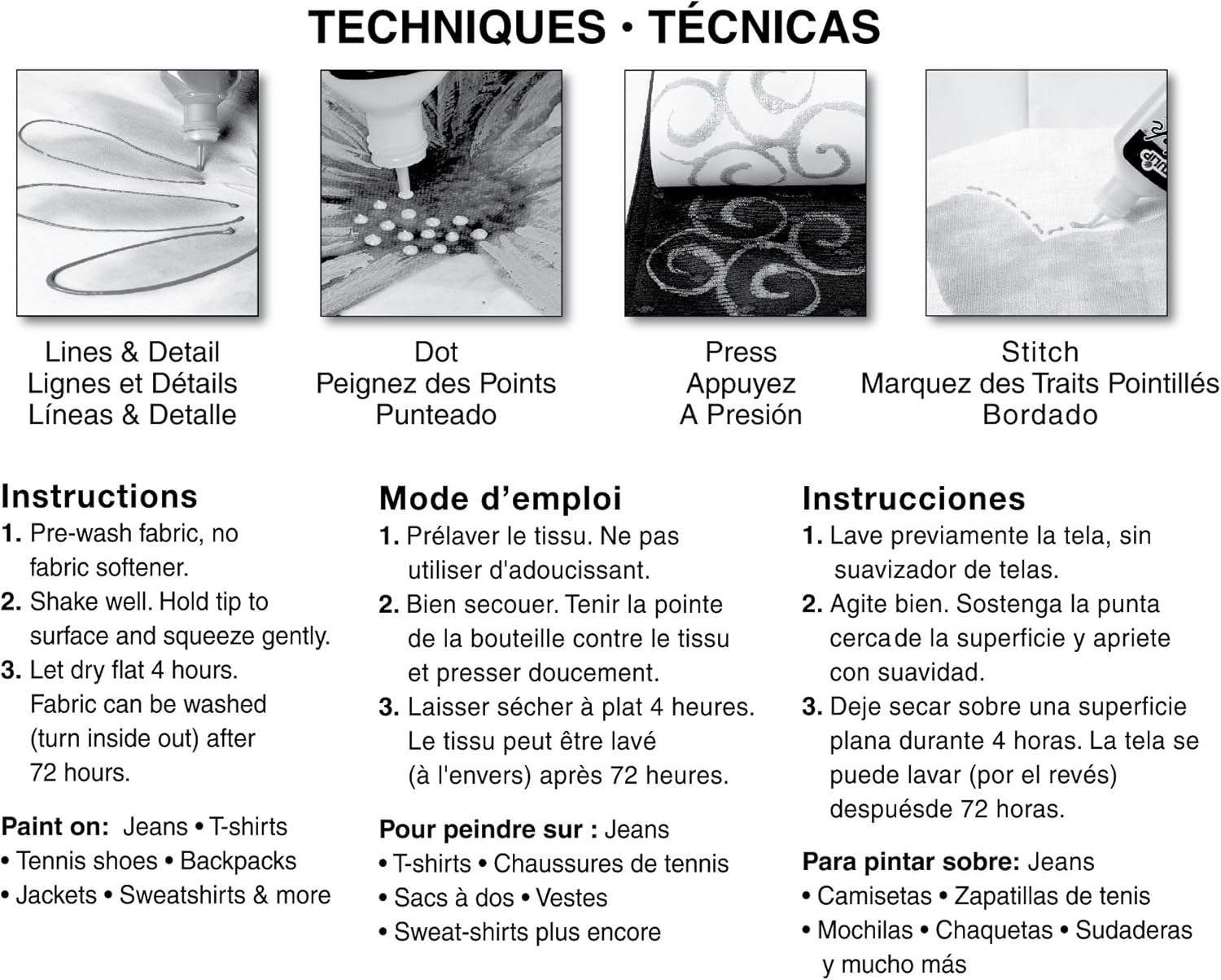 Tulip Dimensional Fabric Paint 4 Oz Glitter Silver 3 Pack, 4 Fl Oz (Pack of 3), 3 Count