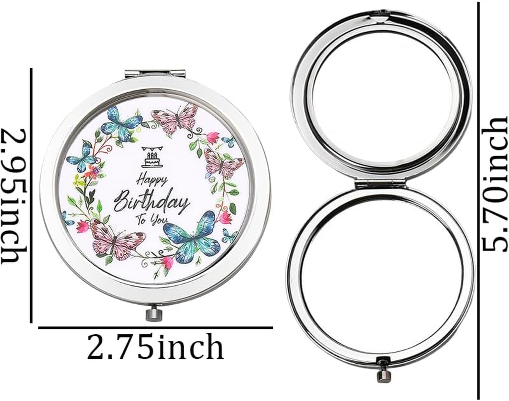Happy Birthday Gifts for Women Friends Compact Mirror for Purse Travel Best Friend Birthday Gifts for Girls Sister Mom Grandma Unique Birthday B-Day Present for Coworker Birthday Party Decors image number 4
