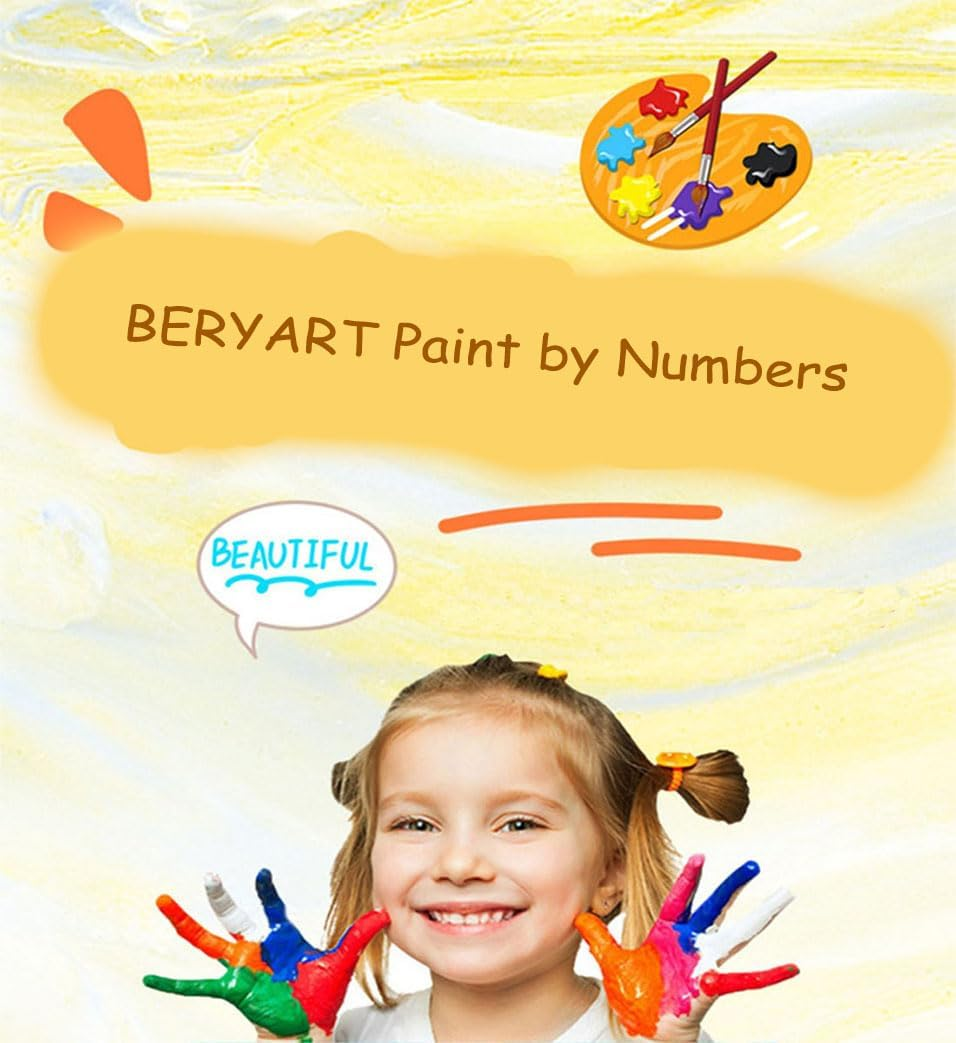 BERYART DIY Oil Painting Paint by Number Kits for Adults Kids Beginner, Great Gift and Home Decor - a Running Horse 16X20 Inches (Without Frame) image number 6