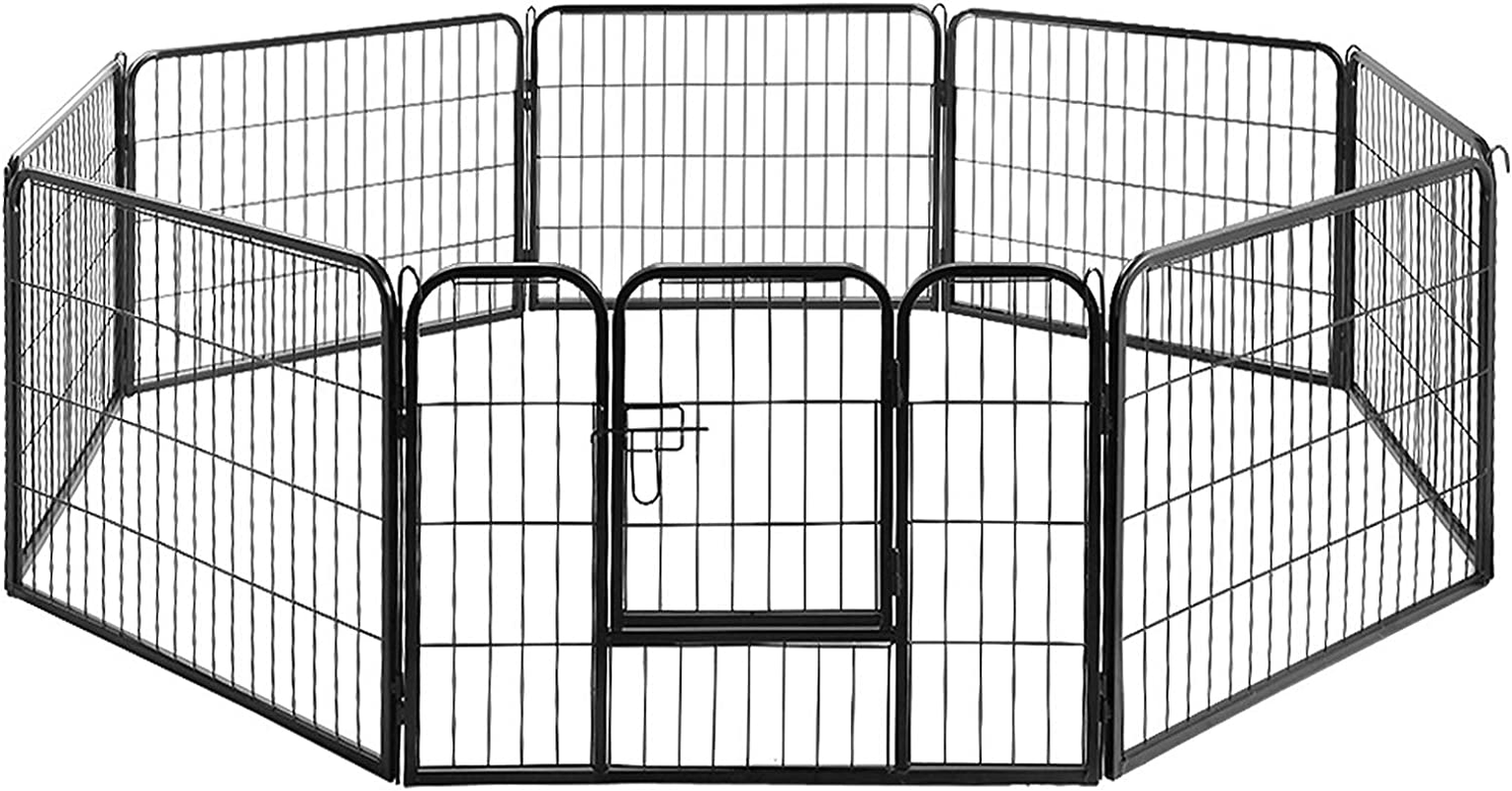 I.Pet 24" Large 8 Panel Pet Dog Playpen Rabbit Play Pen Playpens Fence Cage Cages Puppy Exercise Enclosure Crate Pets Barrier Portable Outdoor Indoor Run Gate Guinea Pig Heavy Panels Kennel - Model 1-61 X 61Cm image number 2