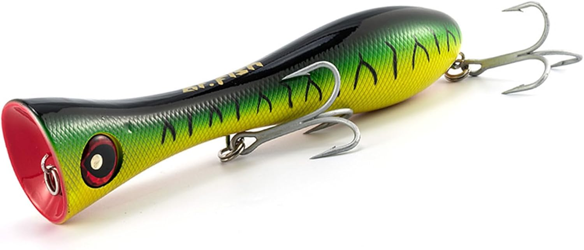 Dr.Fish Saltwater GT Popper 8" Fishing Lures Topwater VMC Treble Hooks Surf Fishing Offshore Big Game Wire through Heavy Duty