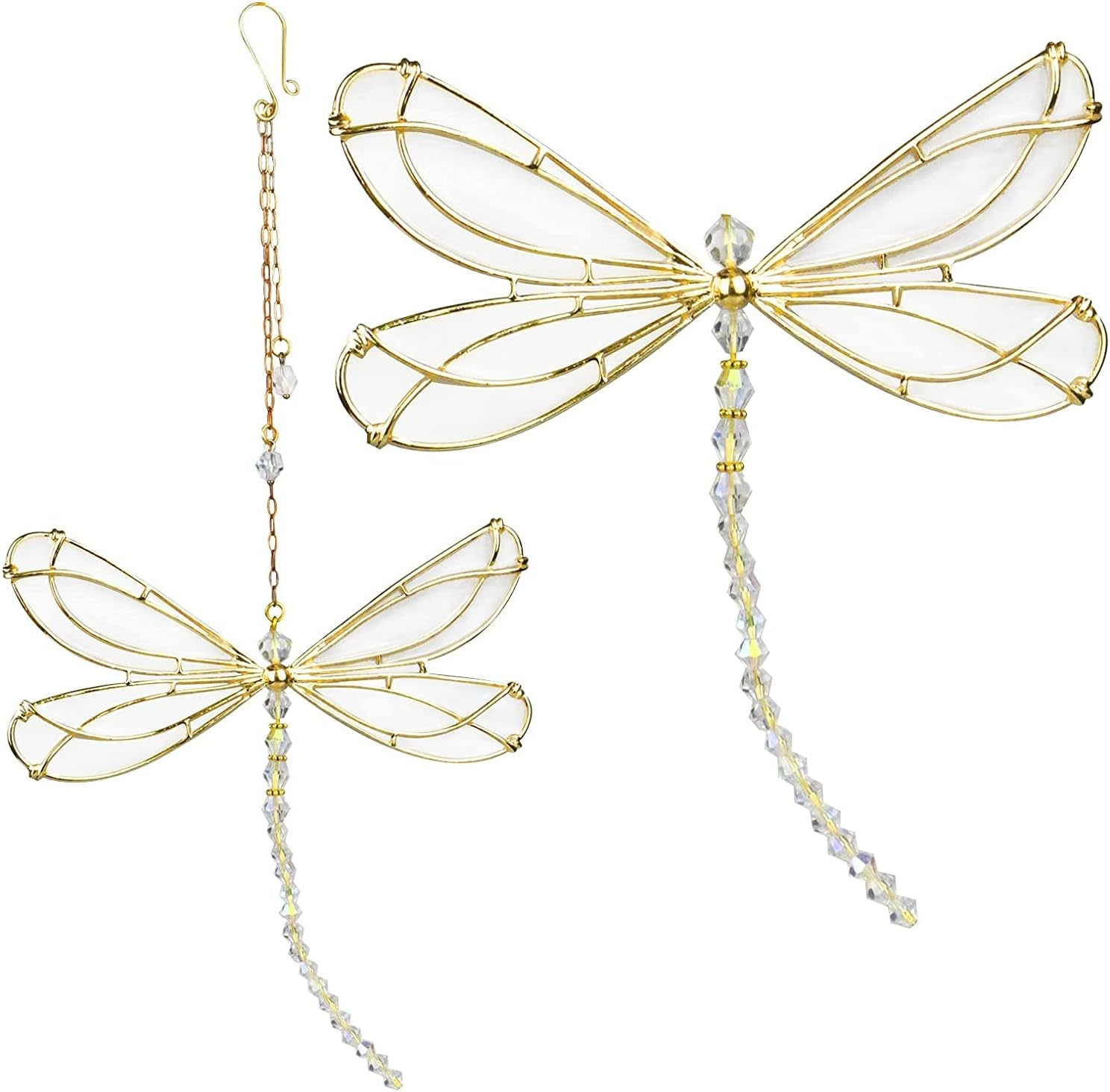 Xintx Dragonfly Crystal Suncatcher Rainbow Maker Prism,Hanging Crystals Ornament for Window Garden Home Decor (Dragonfly) image number 4