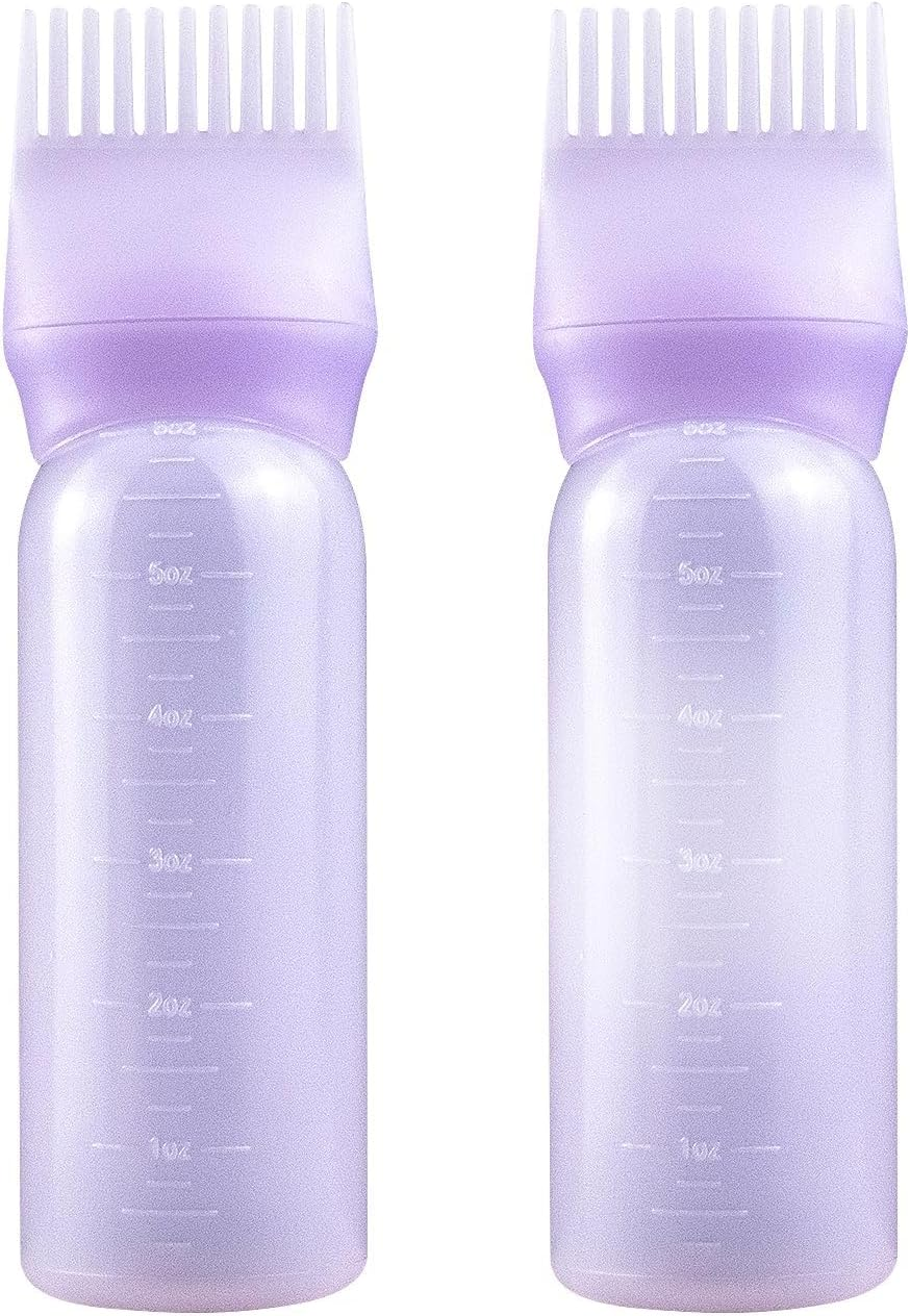 6 Ounce Root Comb Applicator Bottle, 2 Pack, Pink - Hair Oil Applicator, Hair Dye Applicator, Travel, School-Pink image number 6