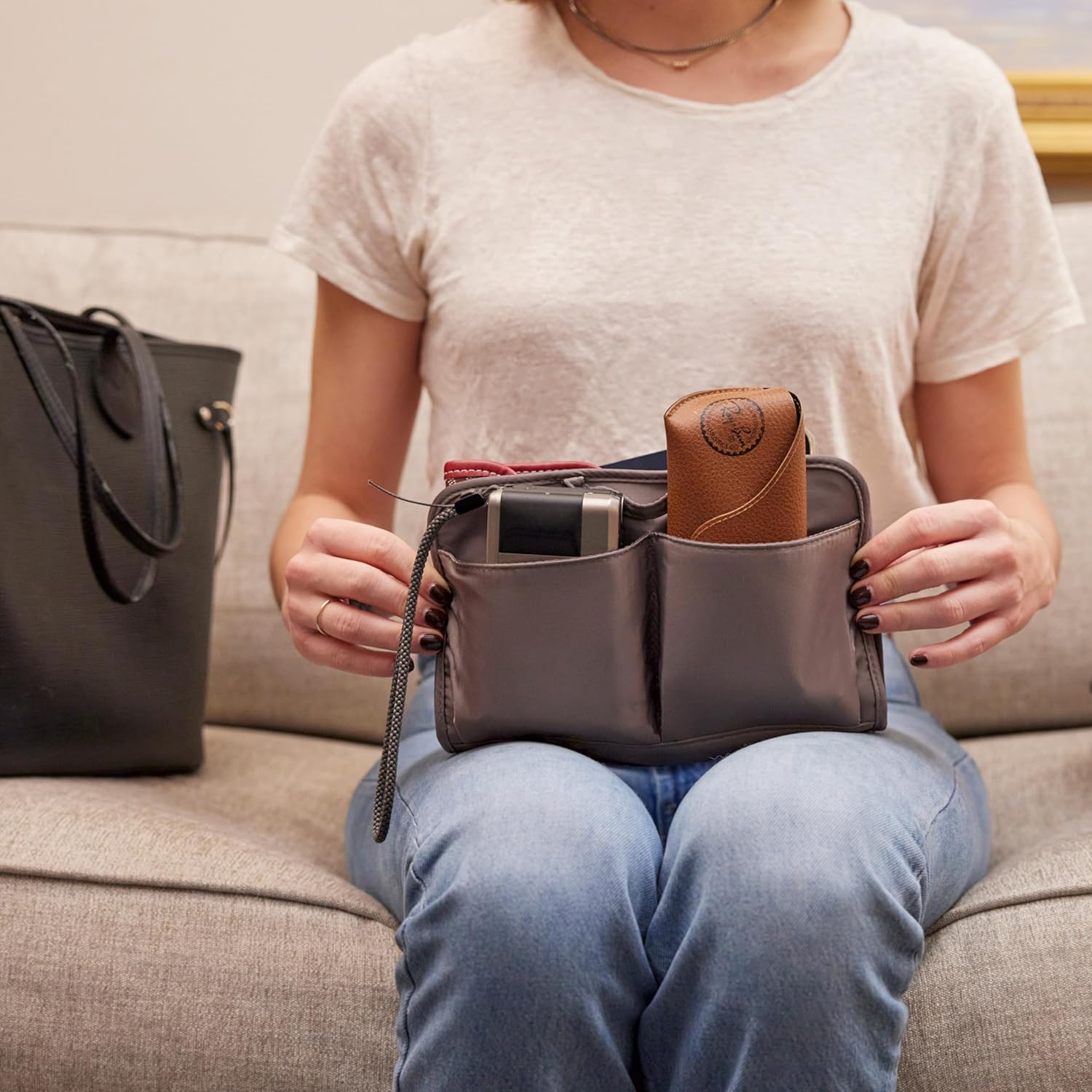 Travelon Women'S Safe Id Classic Organizer, Pewter, One Size, Travelon Rfid Blocking Classic Purse Organizer - Large image number 2