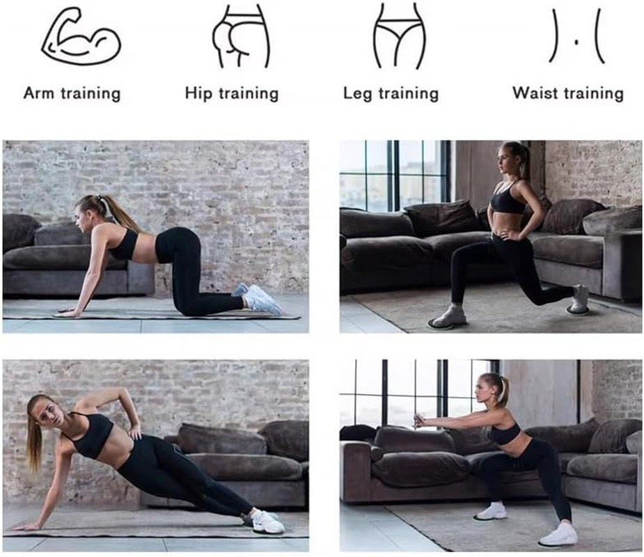 JZS Core Exercise Sliders for Home Workouts 2 Pack &ndash; Dual Sided Fitness Discs for Pilates Core Training and Full Body Workouts