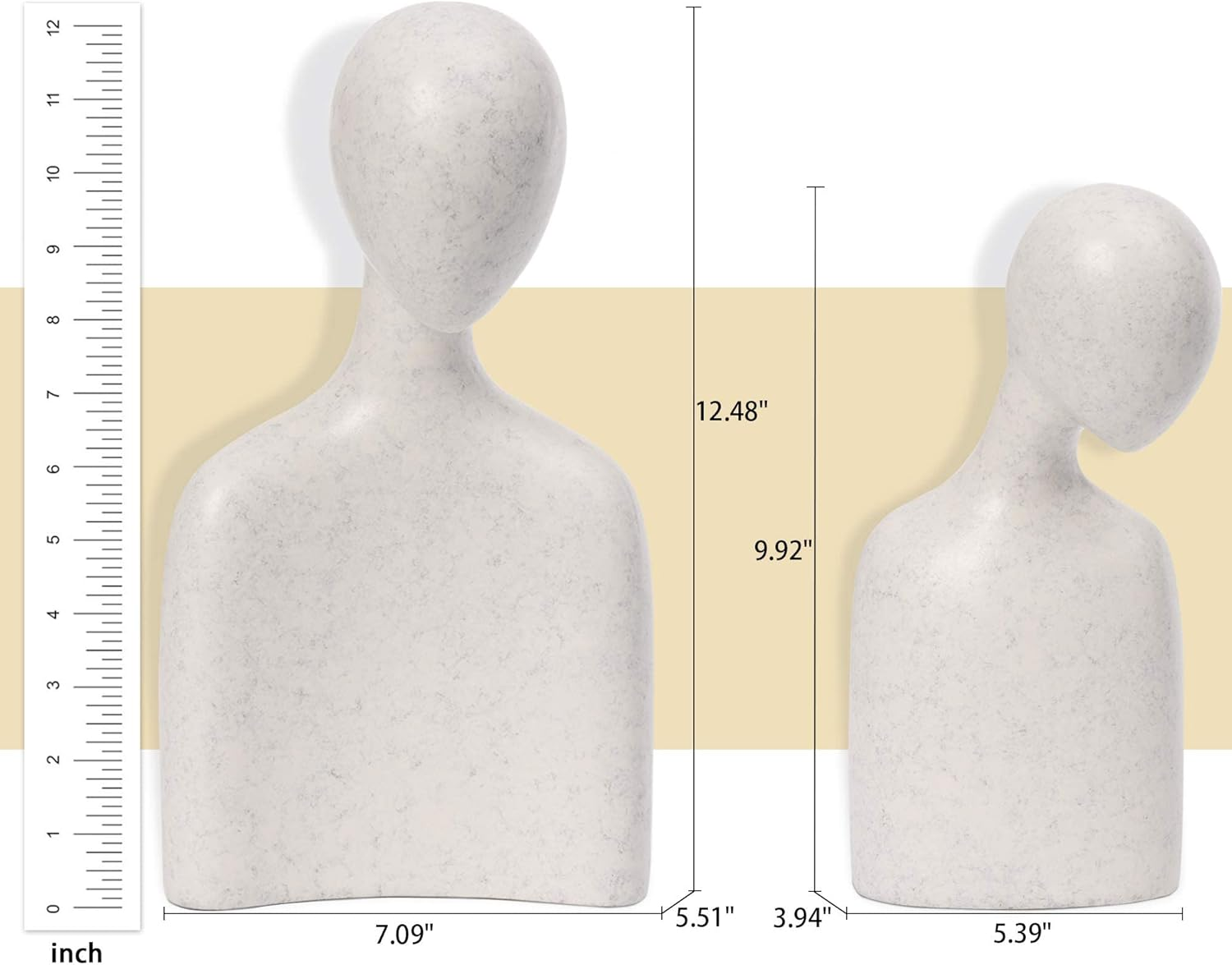 Quoowiit Abstract Couple Sculptures for Home Decor, Romantic Lover Statue for Shelf Decor Office Decor Table Decorations for Living Room Bedroom, Gifts for Anniversary Valentine Birthday (White-Large)