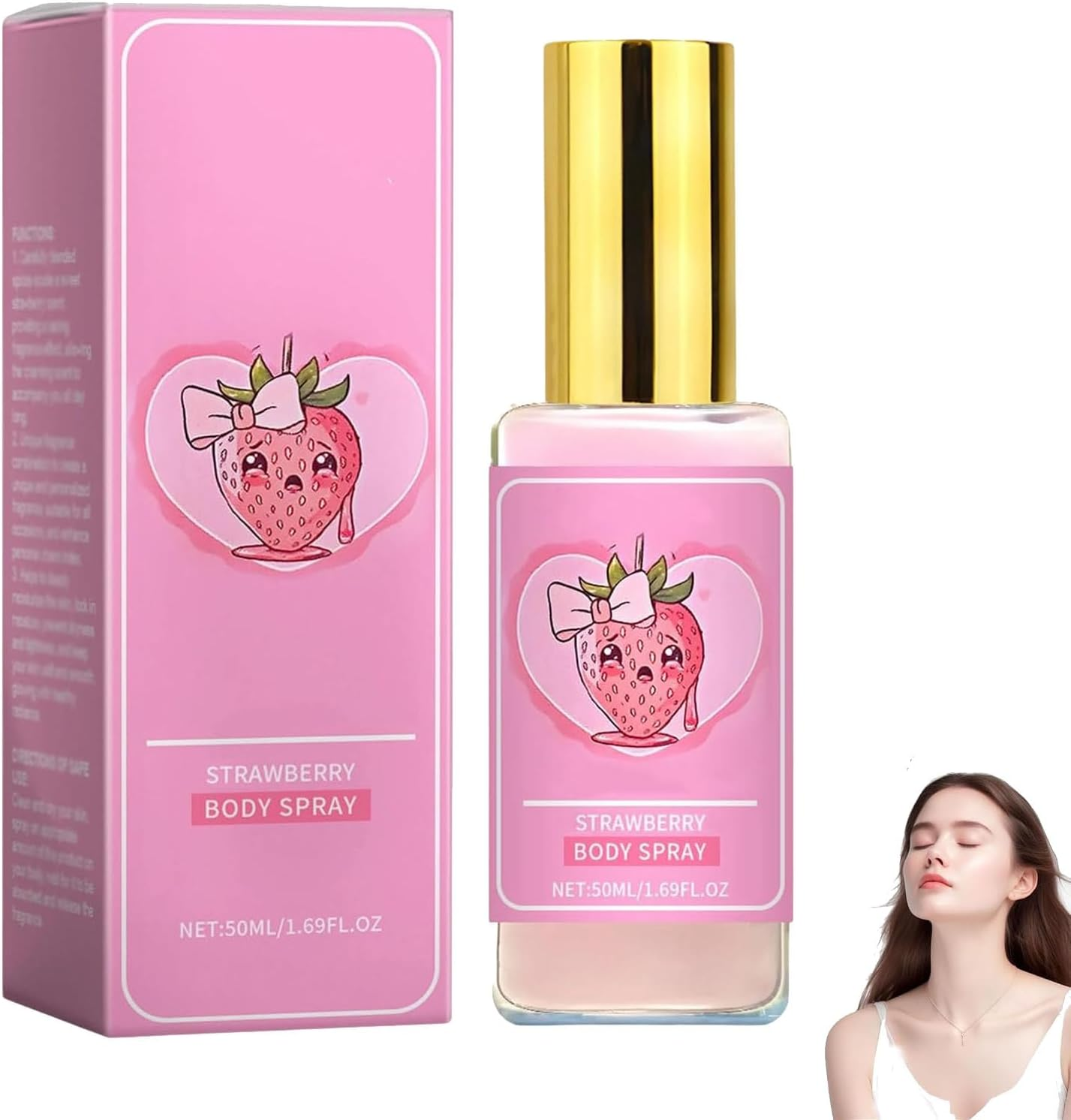 Pink Tears Body Mist, Strawberry Milk Body Spray, Strawberry Perfume for Women, Long-Lasting Fragrance, Hydrating Lightweight, Travel-Friendly Design (1PCS)