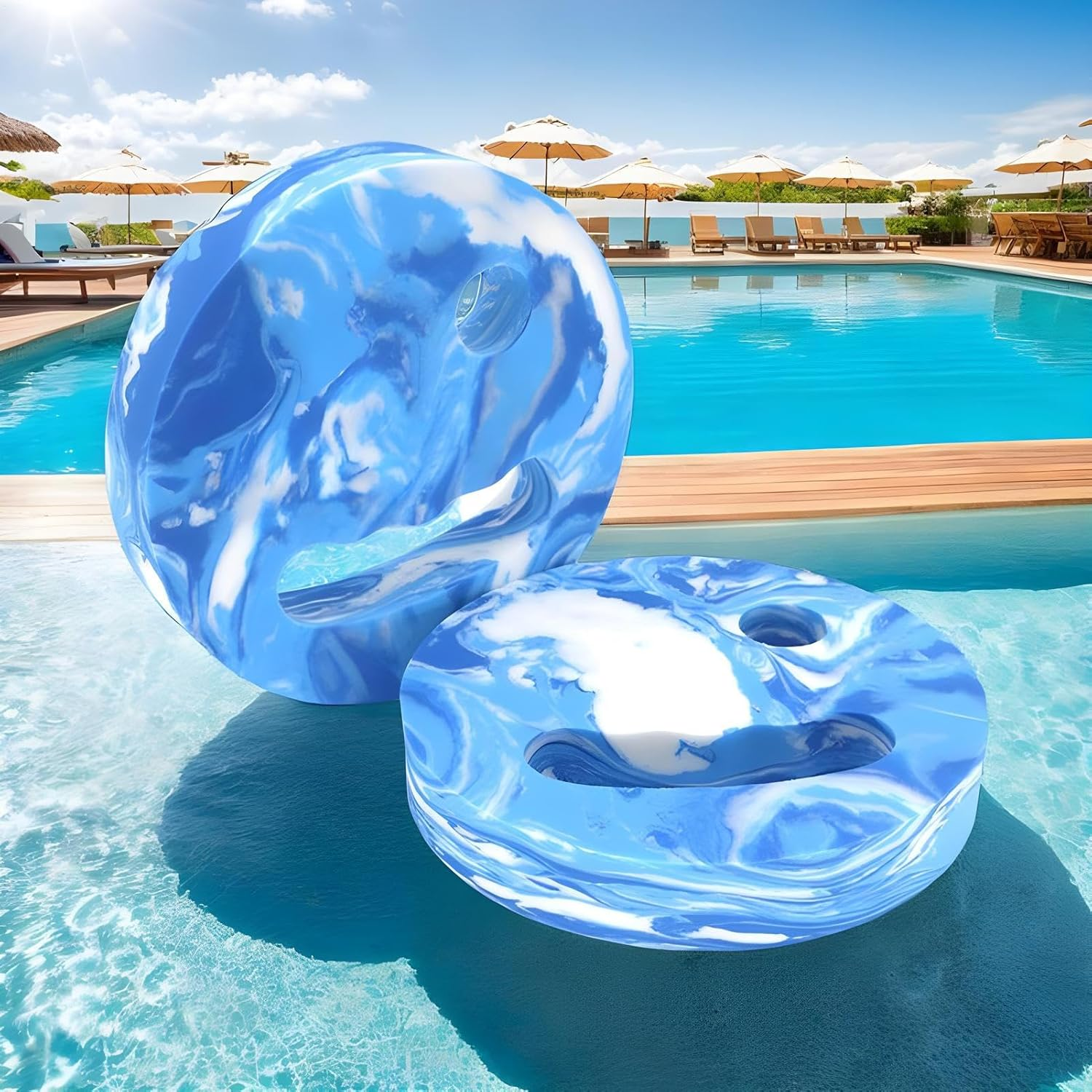 Pool Exercise Discs,Eva Foam Aerobic Workout Discs | Handheld Swimming Training Equipment for Men Women Boys Girls Teens - Blue image number 5