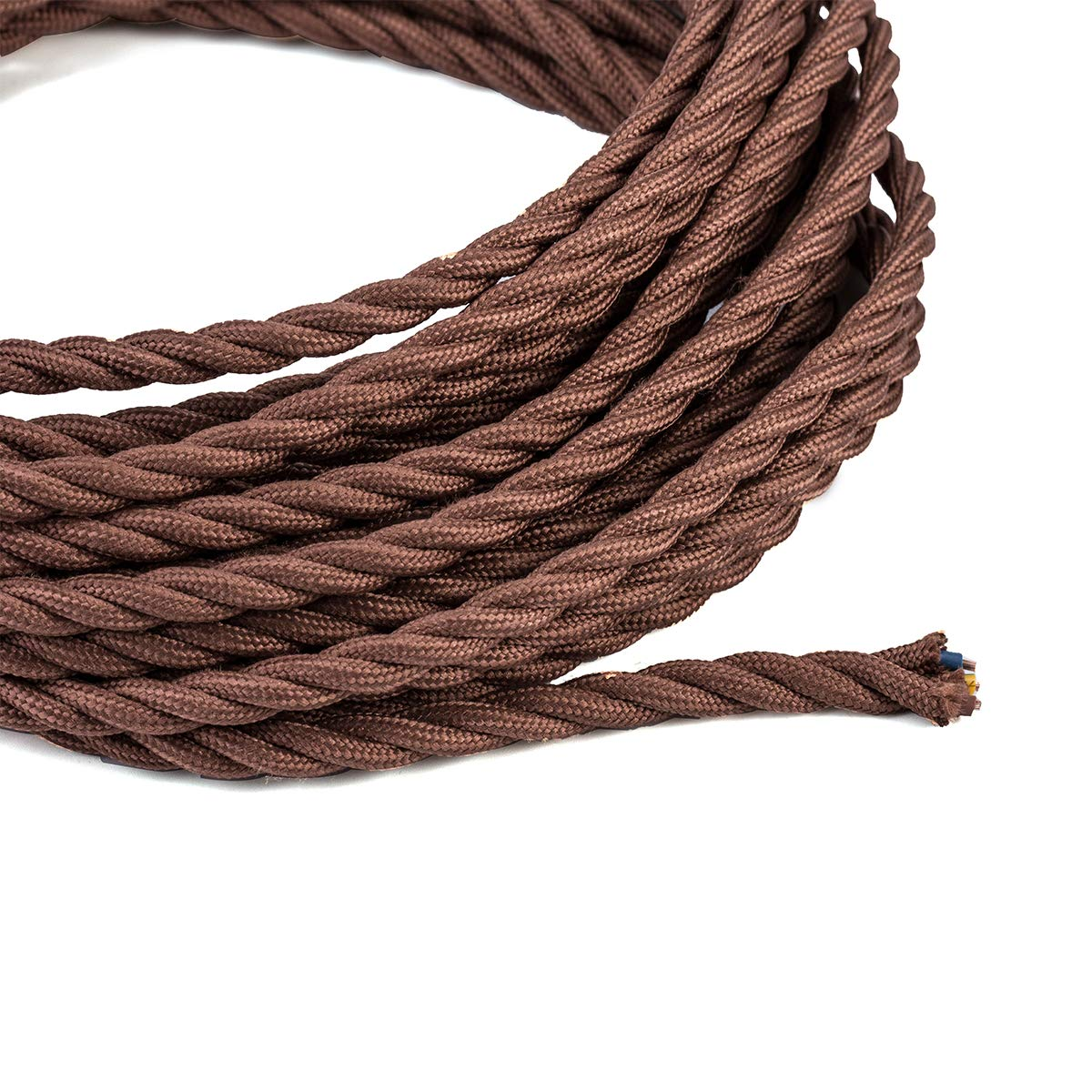 10 Meters 3 Core Brown Braided Electrical Cable Licperron Vintage Antique Cloth Covered Fabric Twisted Electrical Wire for DIY Industrial Pendant Light, VDE Certification image number 4