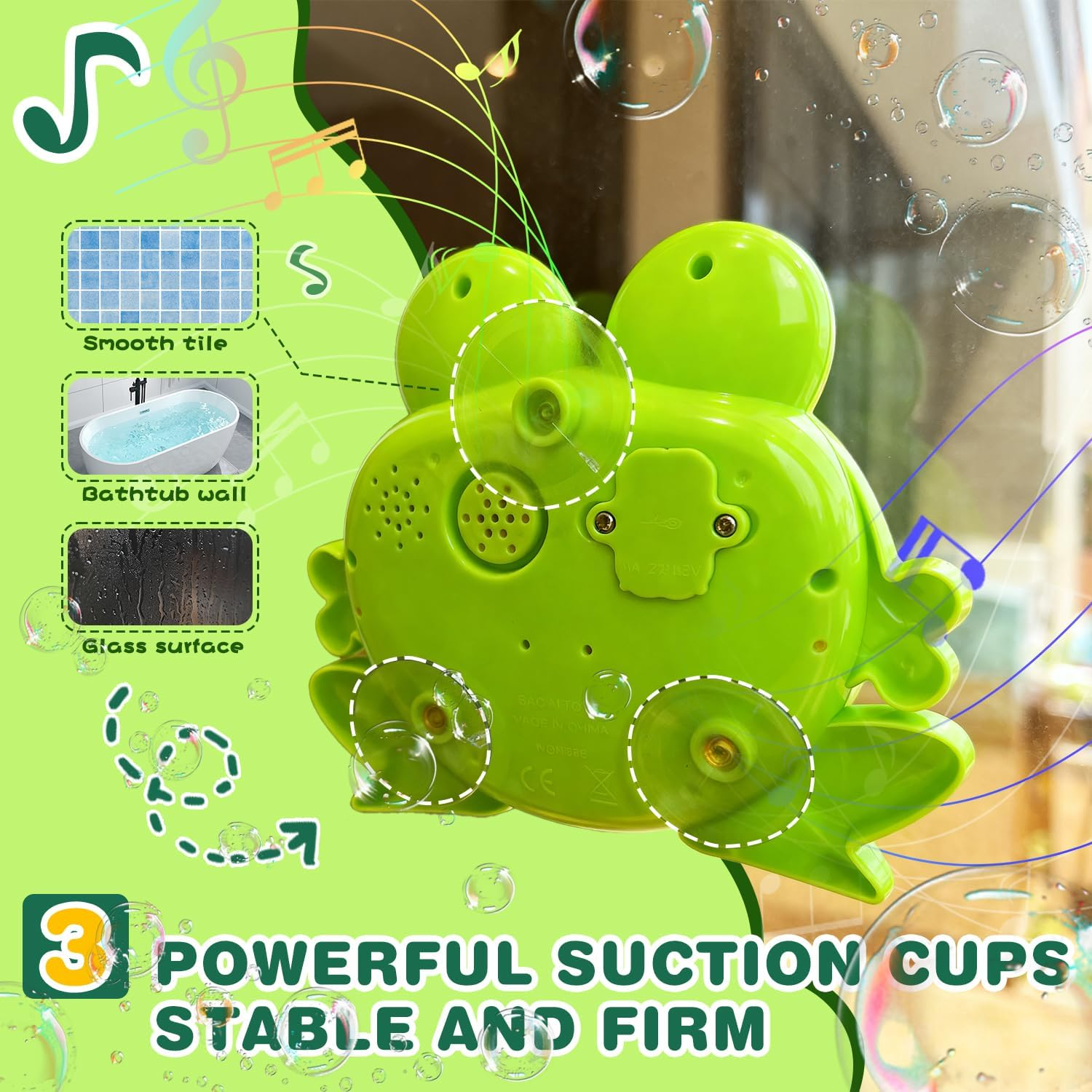 Tyniffer Baby Bath Toys for Toddlers - Frog Bubble Machine Bath Toy for Kids Ages 1-3 4-8 with Colourful Light up Music, Bathroom Bathtub Toys as Birthday Gifts for Boys Girls image number 3