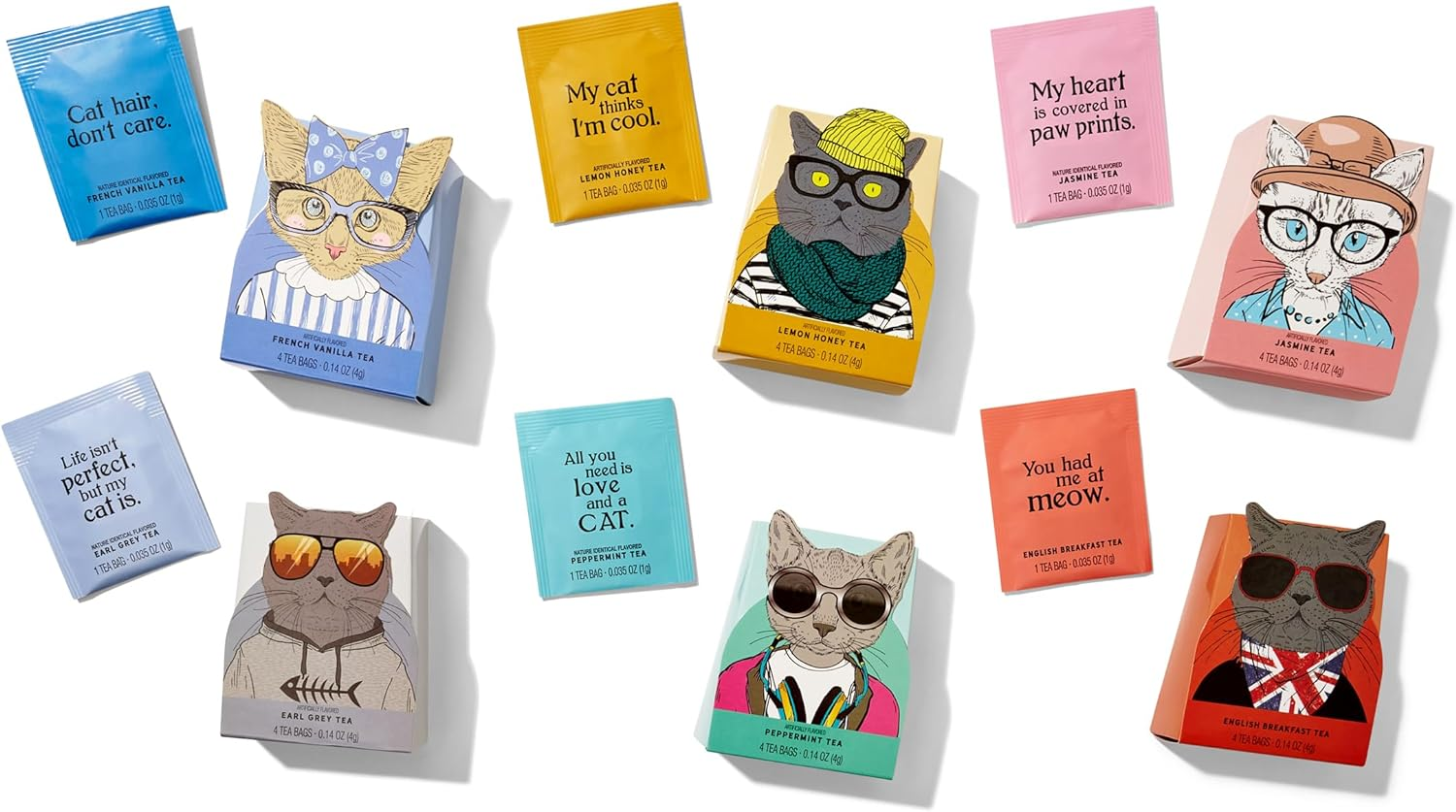 Thoughtfully Gourmet, Tea Affirmations Cat Lover Gift Set