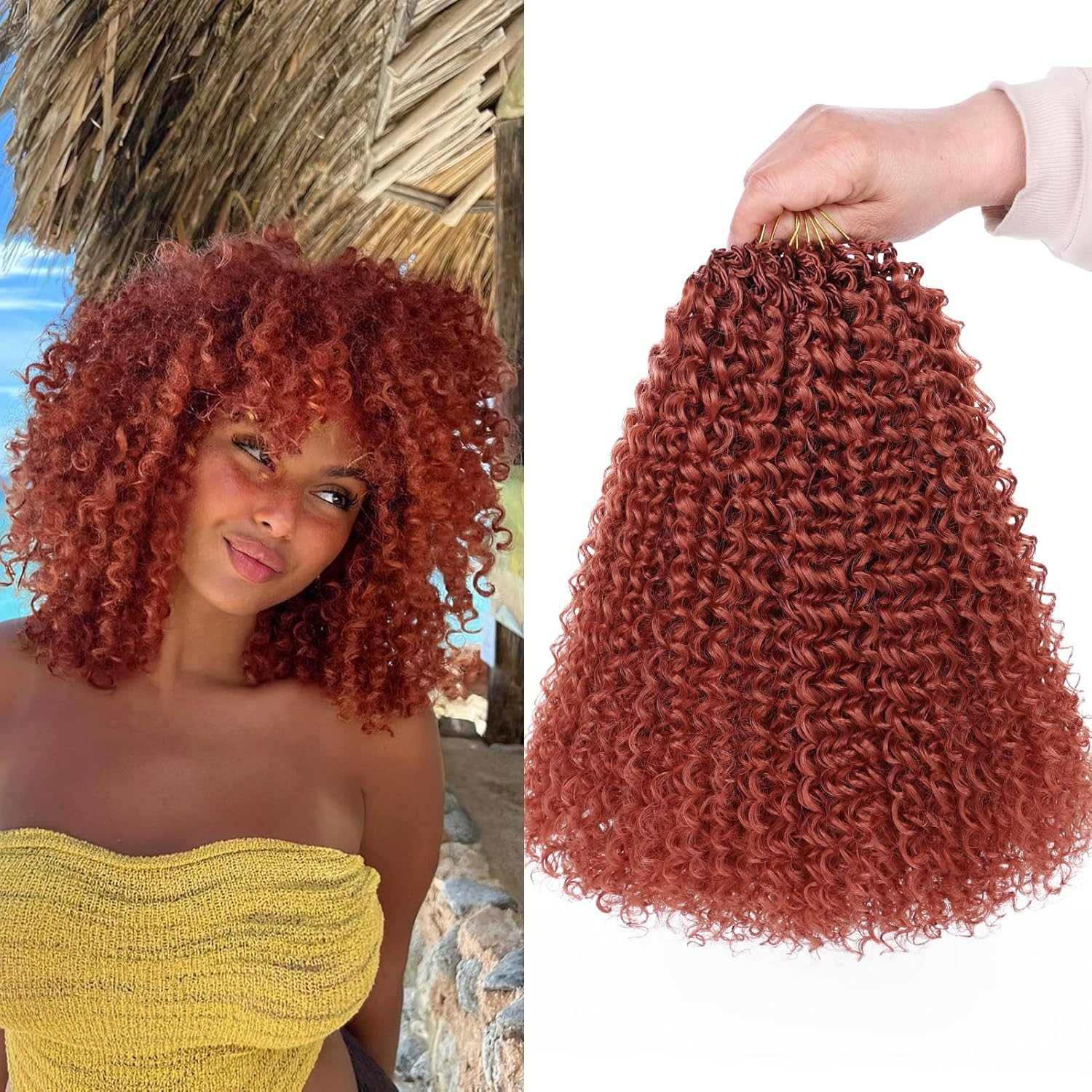 Beverlee Crochet Hair 12 Inch Curly Hair 8 Bundles Crochet Hair Micro Twist Yanky Twist Wavy Synthetic Hair Pre Rolled for Women