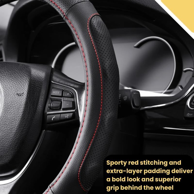 Steering Wheel Cover Pro Extra Layer for Toyota Landcruiser 200 2012-2021 (Sahara) - Breathable & Anti-Slip - Circle 38 Cm image number 3